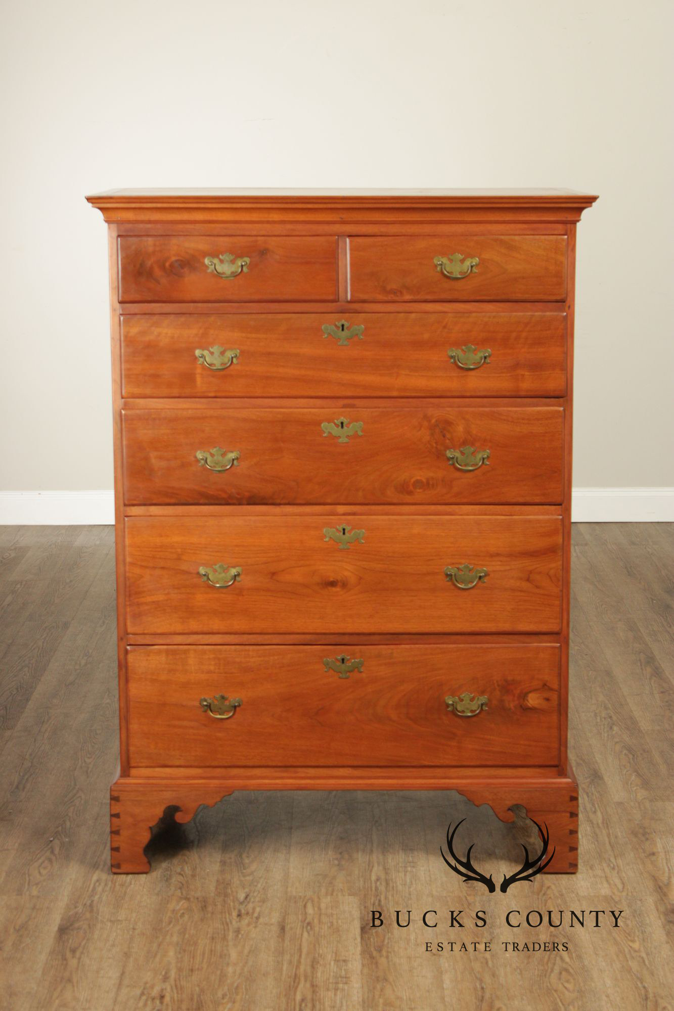 Antique American Walnut Chippendale Style Tall Chest