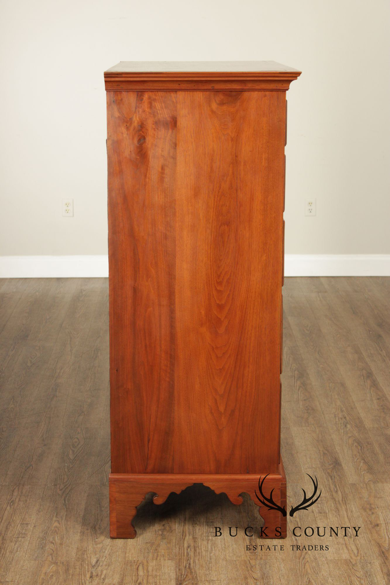 Antique American Walnut Chippendale Style Tall Chest