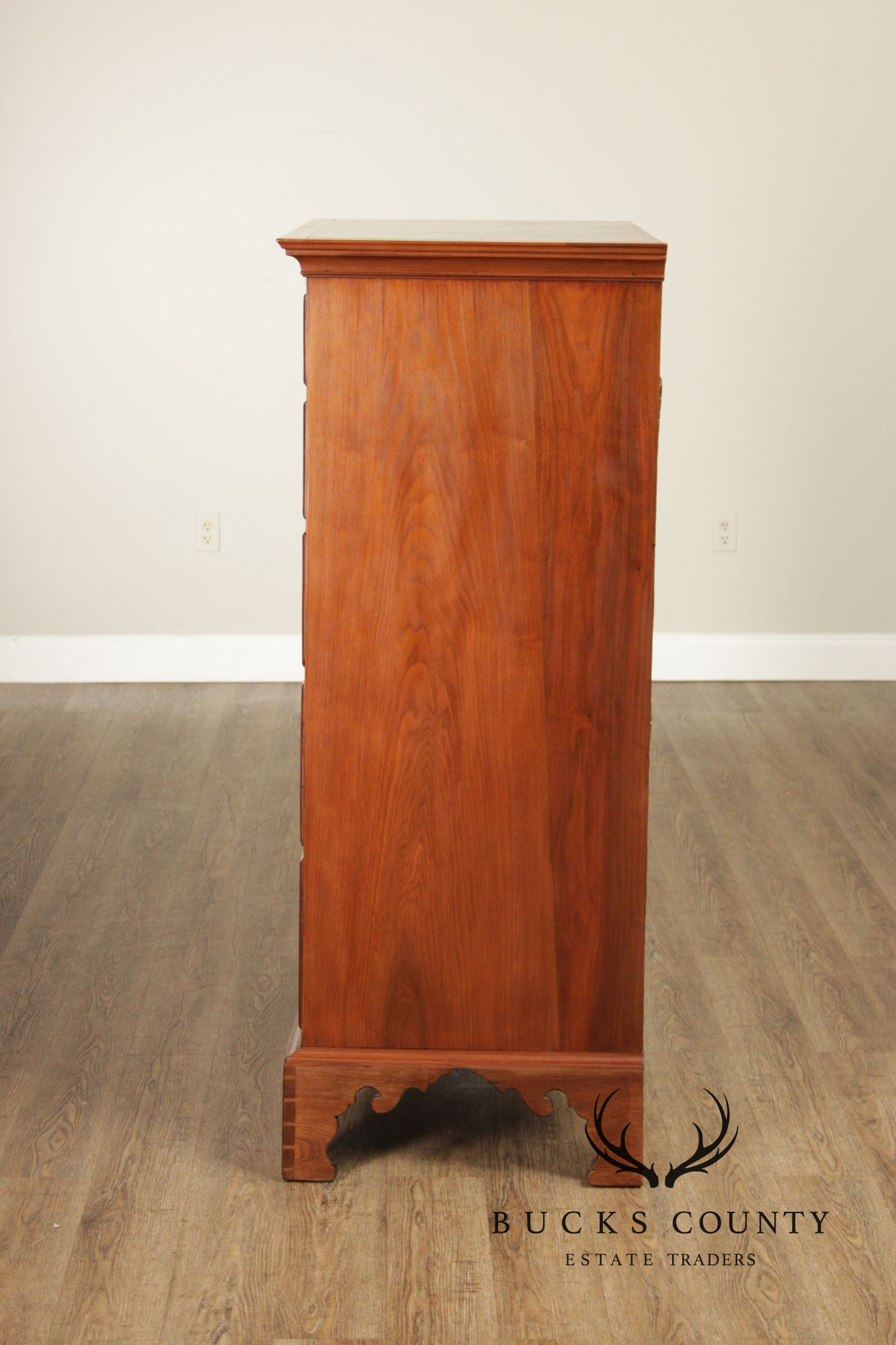 Antique American Walnut Chippendale Style Tall Chest