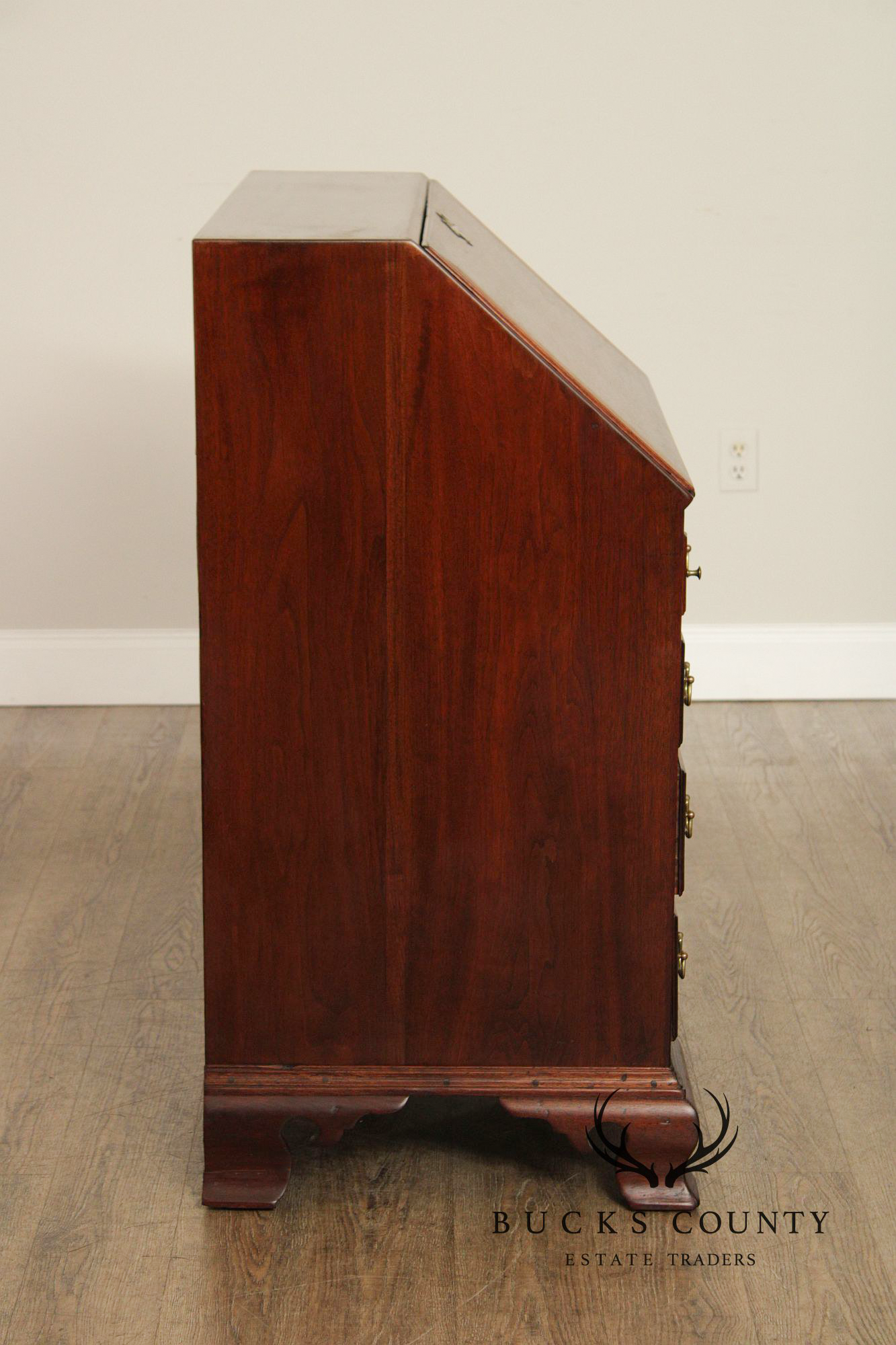 Antique American Chippendale Style Walnut Slant Front Desk