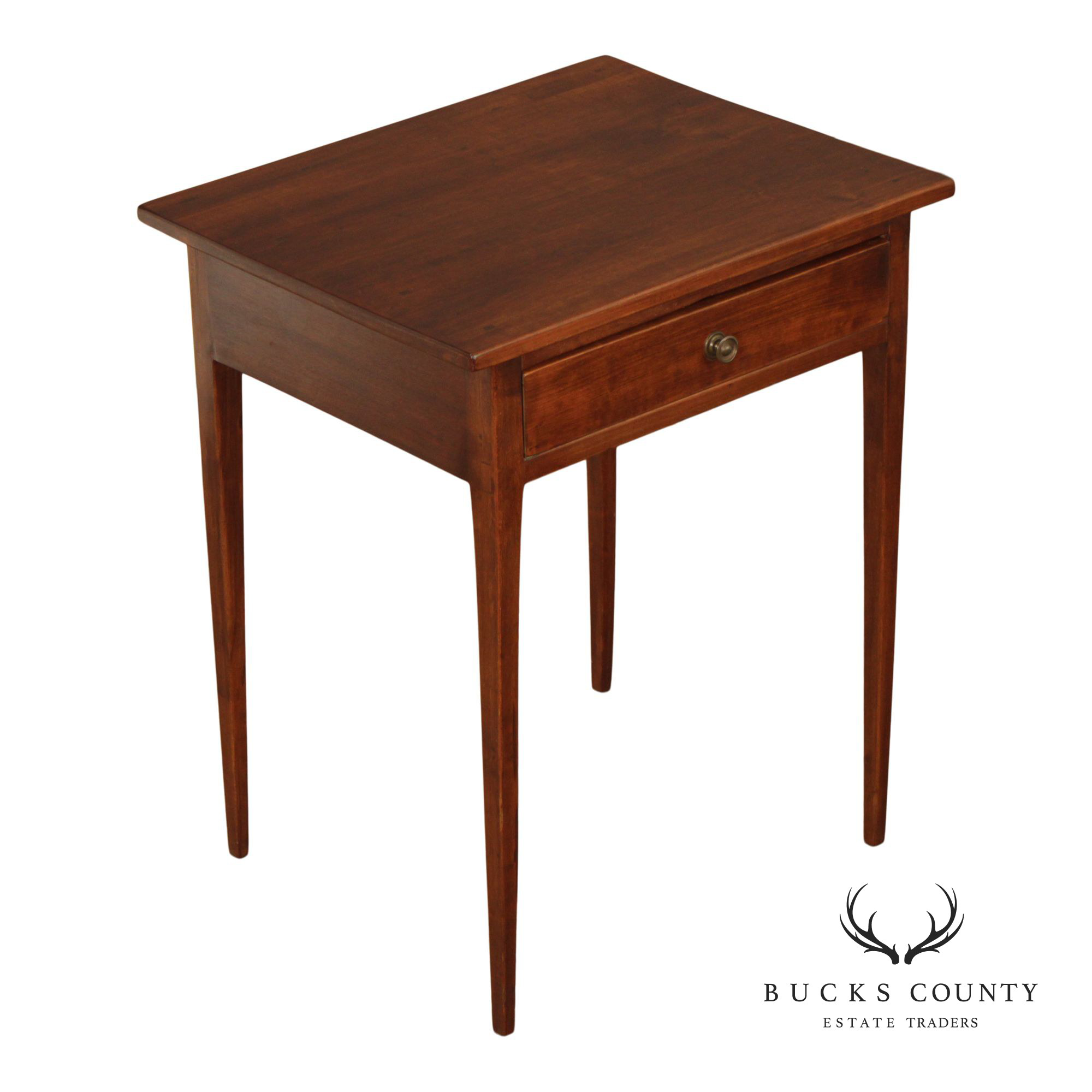 Antique Shaker Style One Drawer Side Table  Nightstand