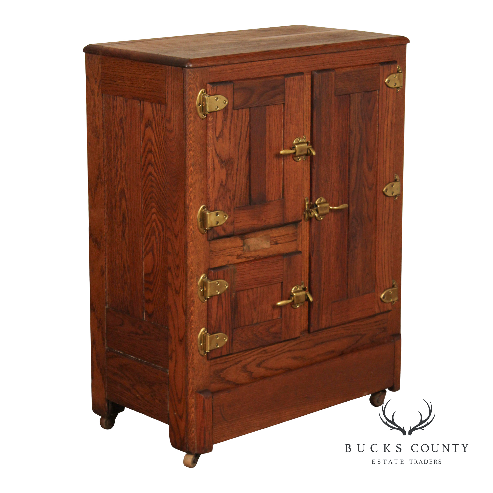 Keystone Furniture Co. Antique Oak Ice Chest
