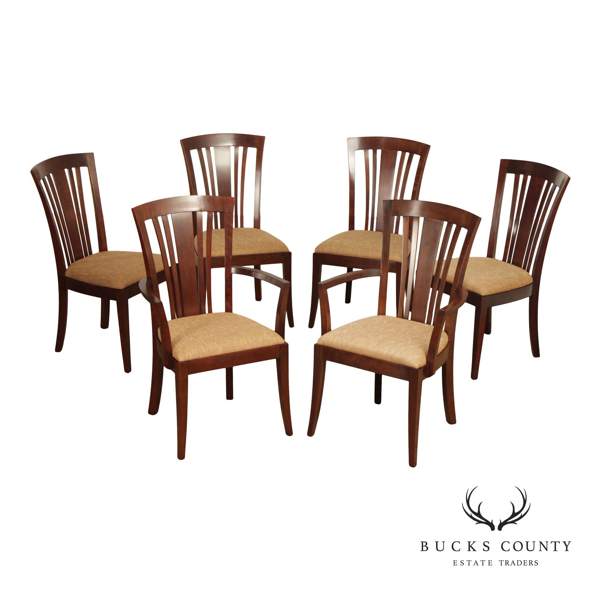 Stickley Metropolitan Collection Set Of Six Cherry Dining Chairs