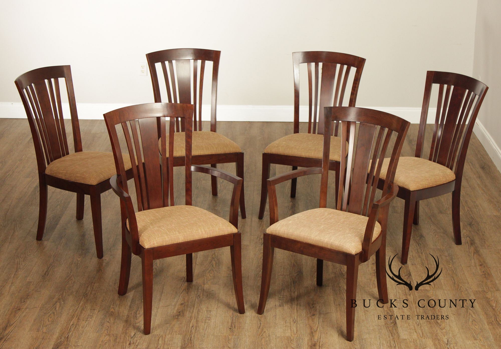 Stickley Metropolitan Collection Set Of Six Cherry Dining Chairs