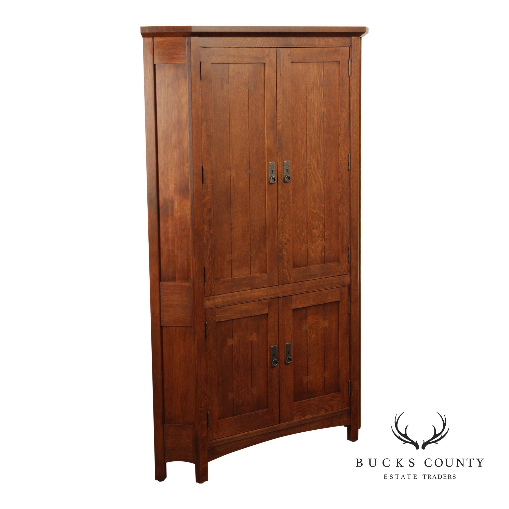 Stickley Mission Collection Oak Corner TV Cabinet