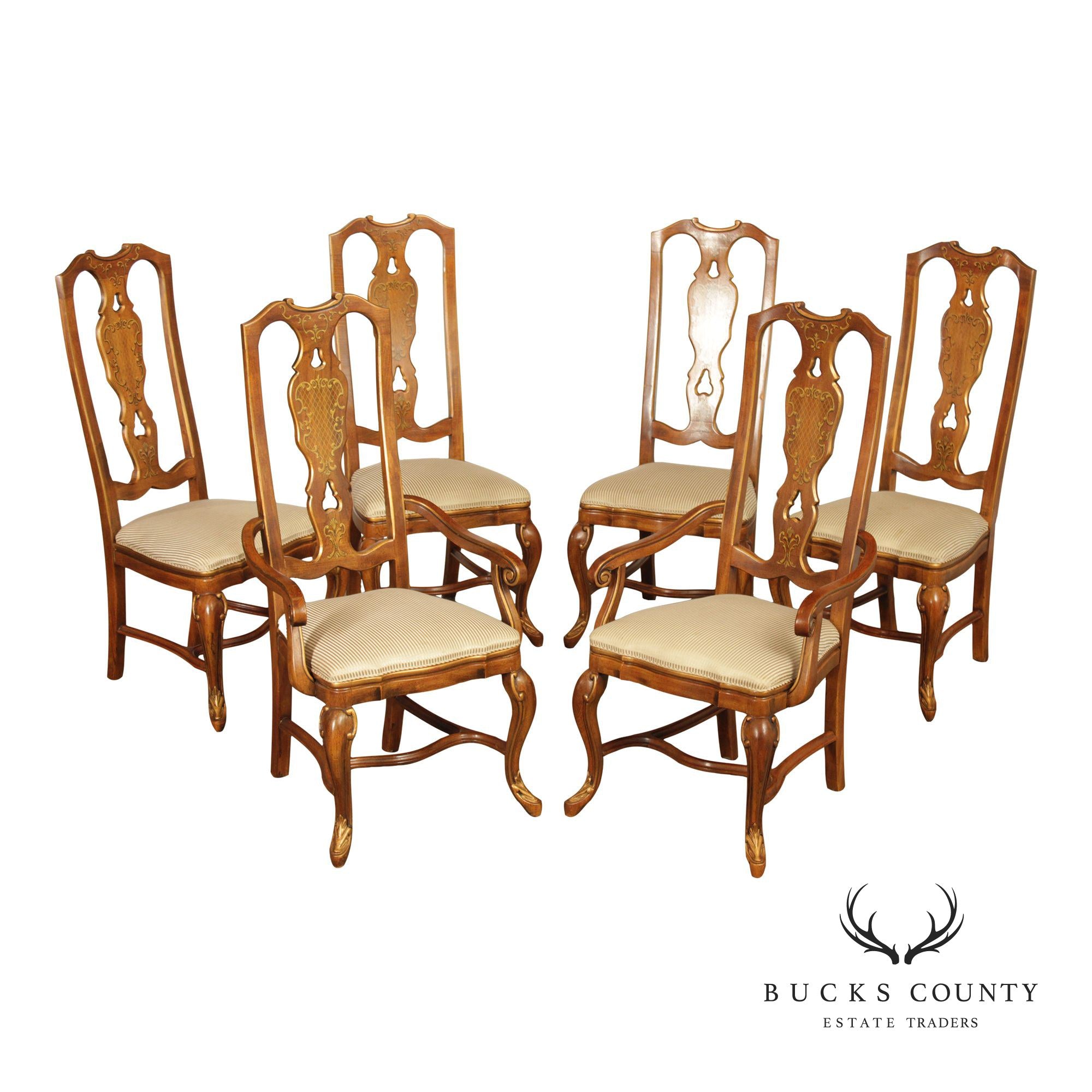 Drexel Heritage Italian Provincial Style Set of Six Dining Chairs