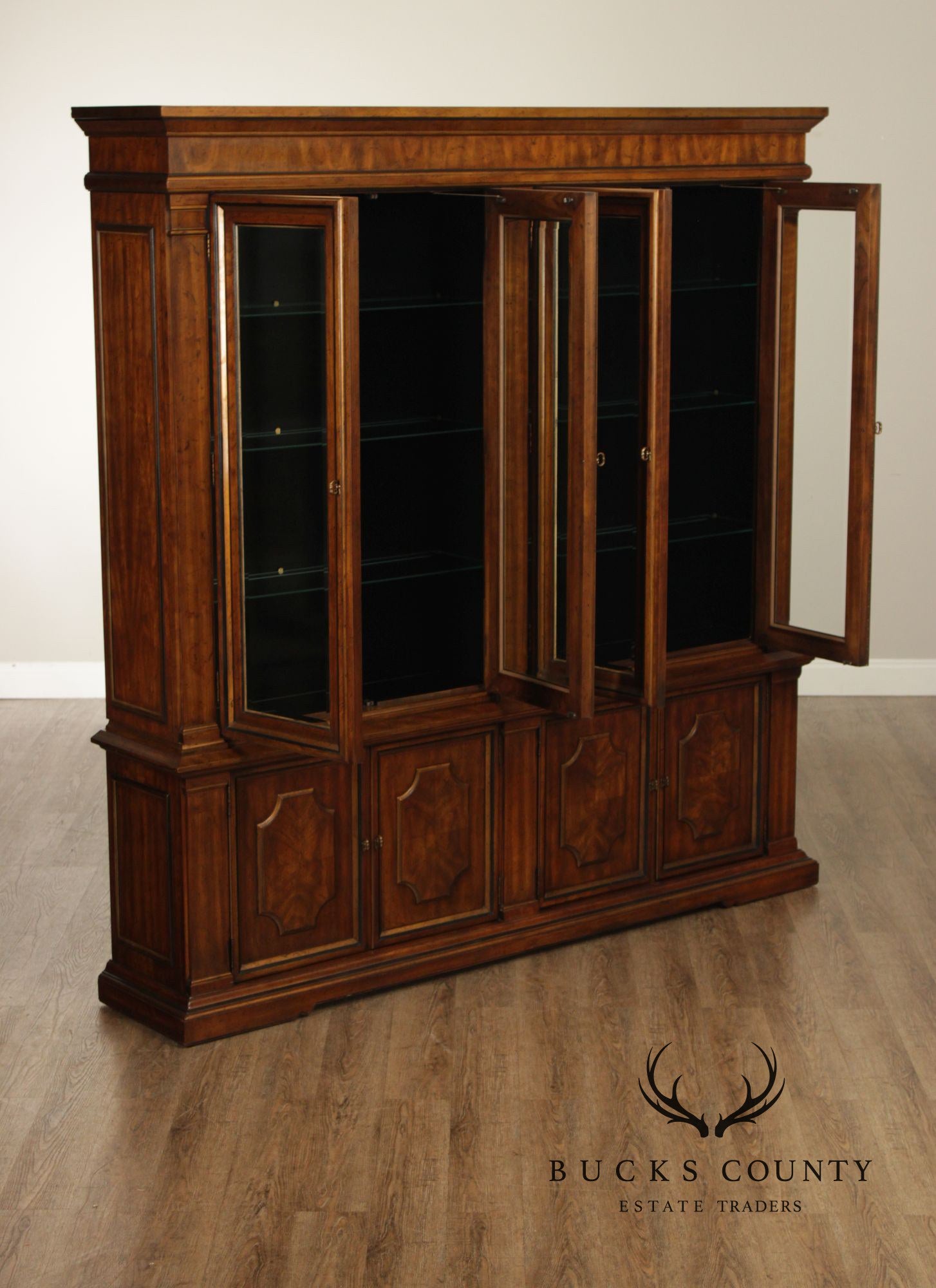 Drexel Heritage Furniture Sketchbook Collection Large Mahogany Breakfront China Cabinet
