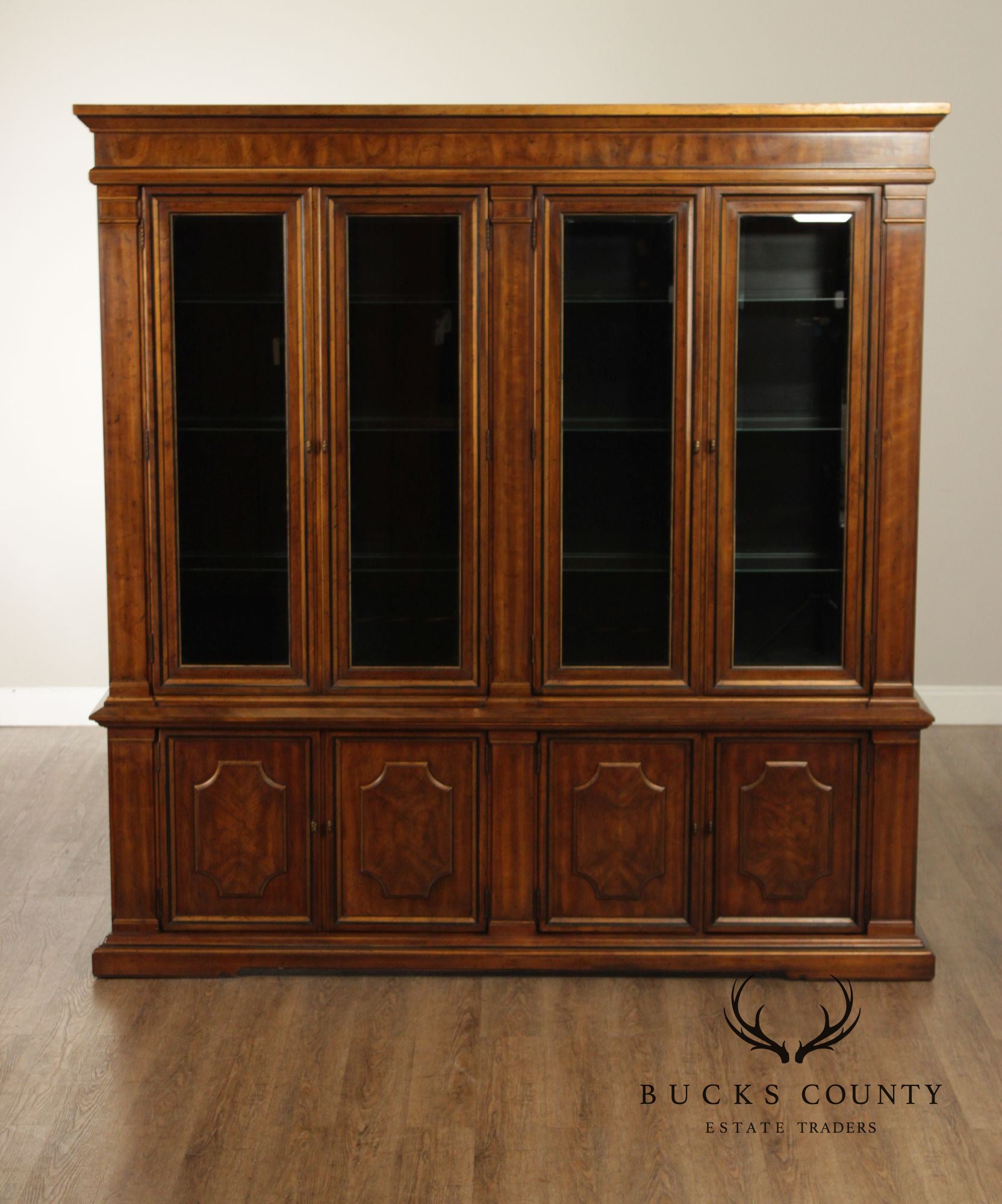 Drexel Heritage Furniture Sketchbook Collection Large Mahogany Breakfront China Cabinet
