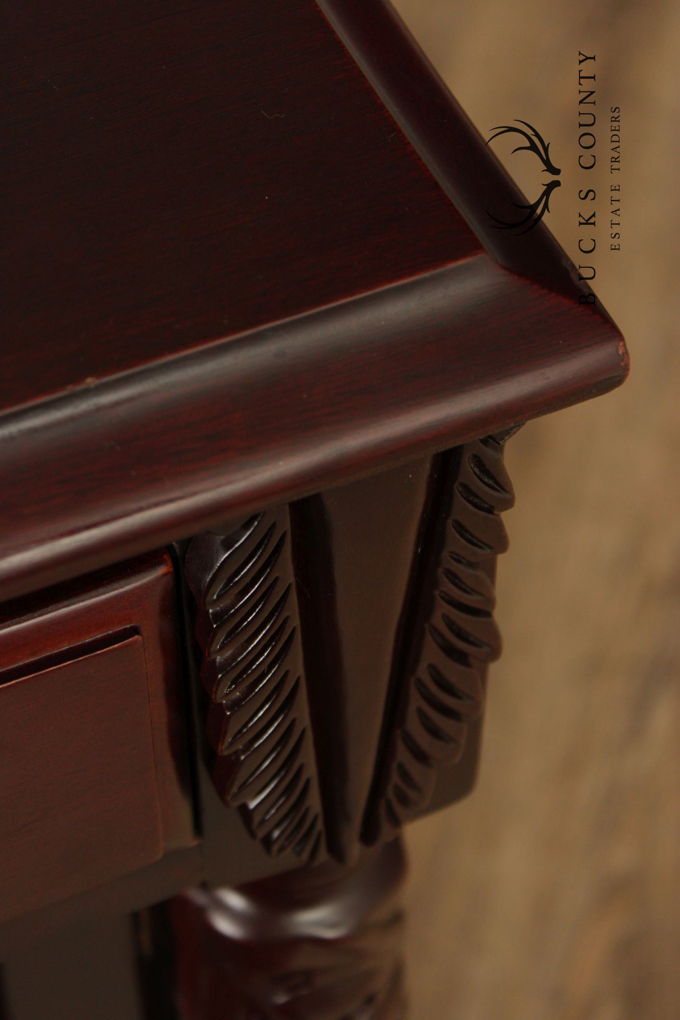 Carlton McLendon Victorian Style Solid Mahogany Carved Sideboard