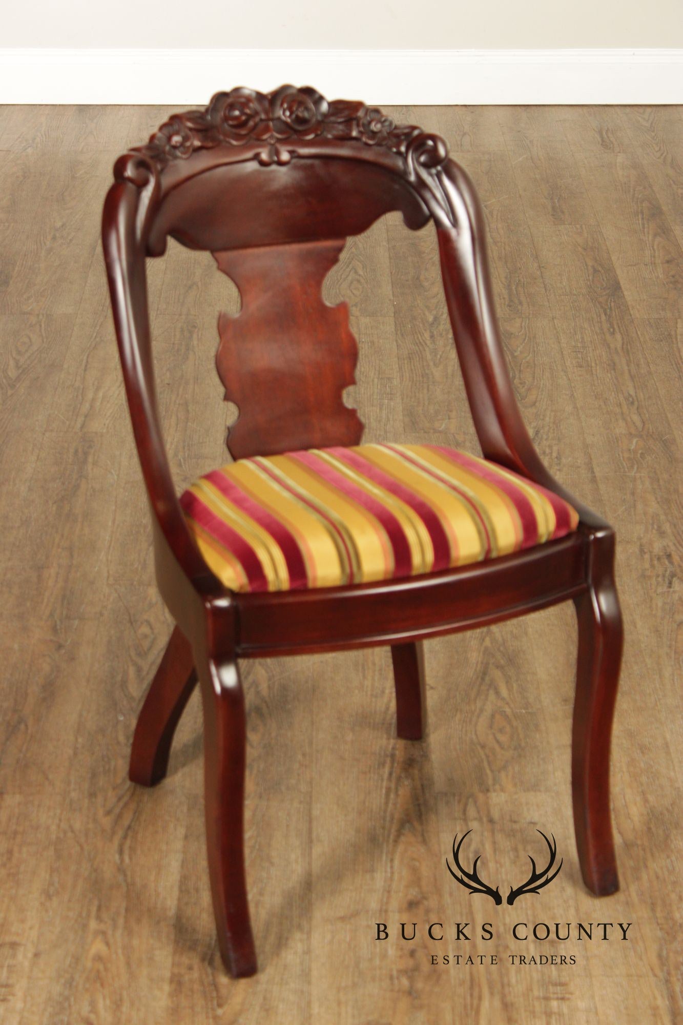 Carlton McLendon Victorian Empire Style Set Of Six Mahogany Gondola Dining Chairs