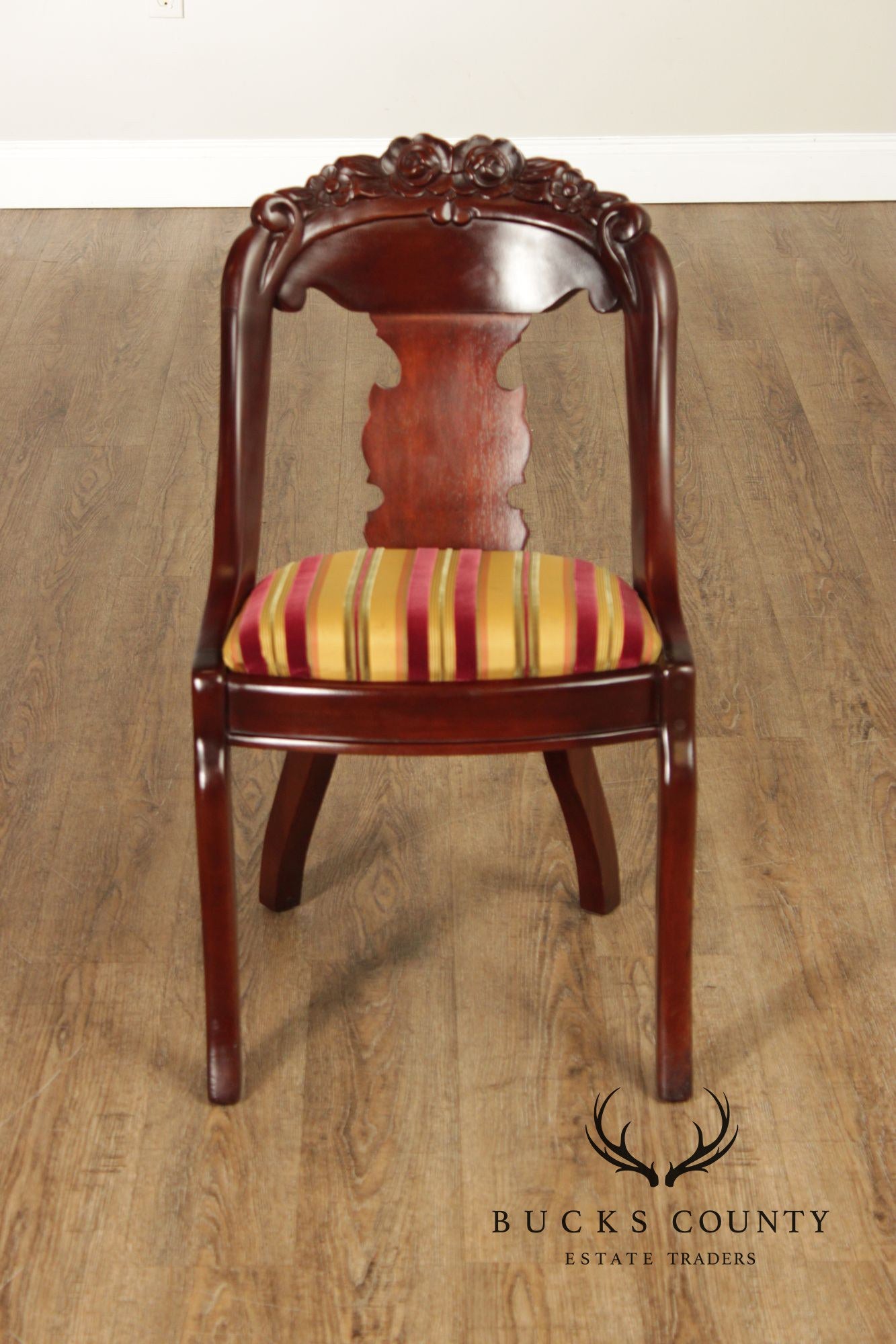 Carlton McLendon Victorian Empire Style Set Of Six Mahogany Gondola Dining Chairs
