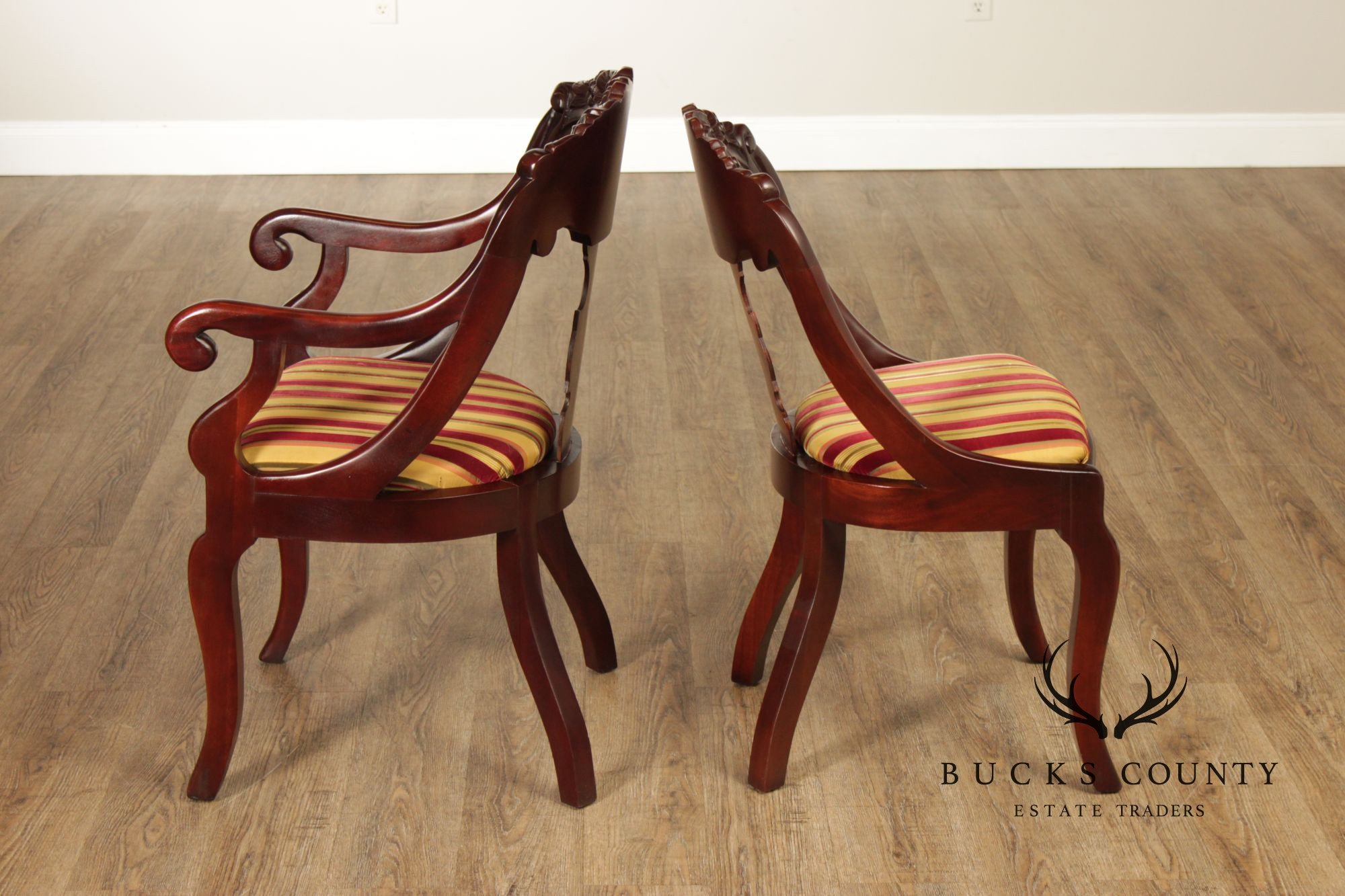 Carlton McLendon Victorian Empire Style Set Of Six Mahogany Gondola Dining Chairs