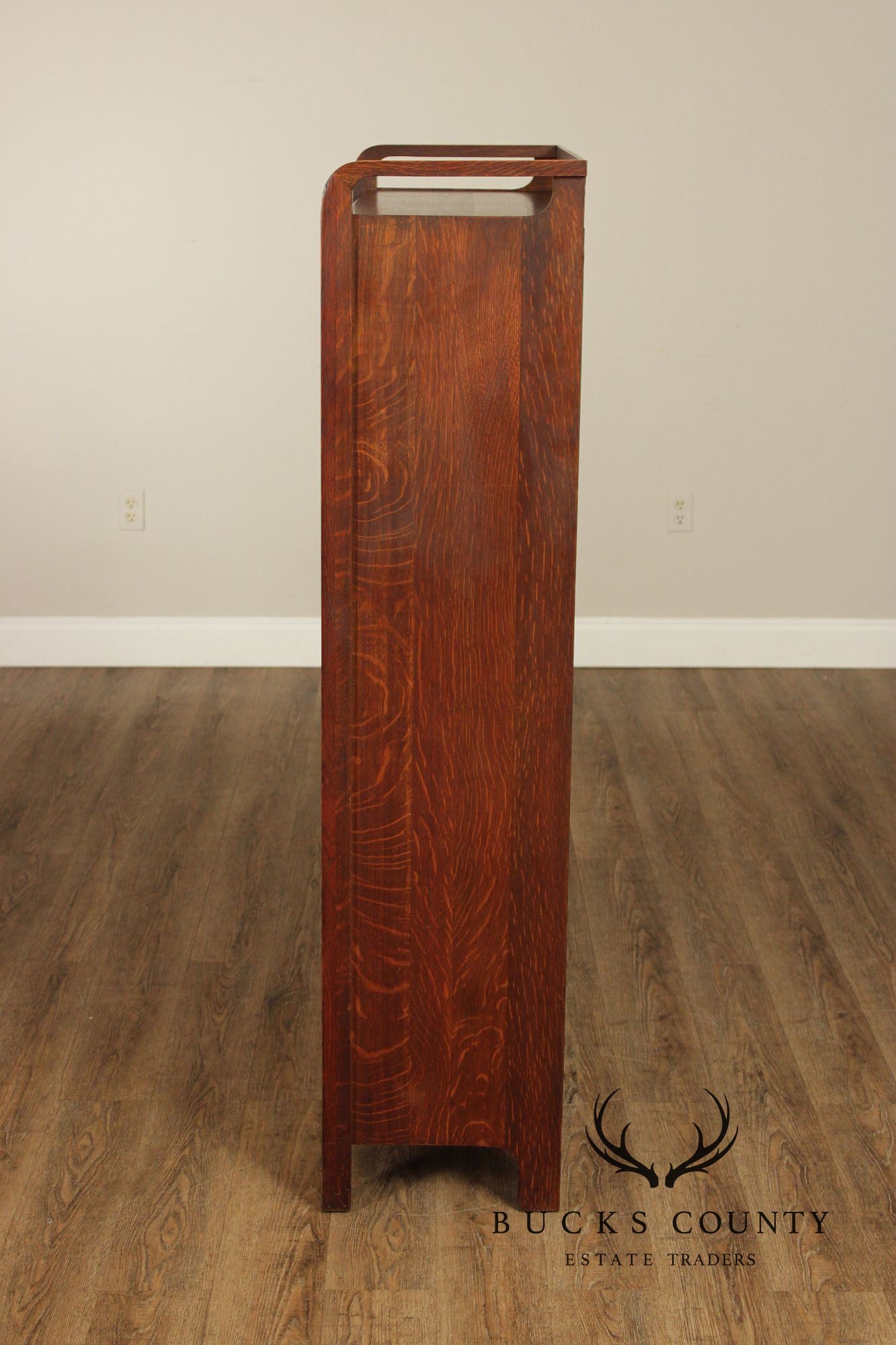 Brooks Antique Mission Oak Sliding Door Bookcase