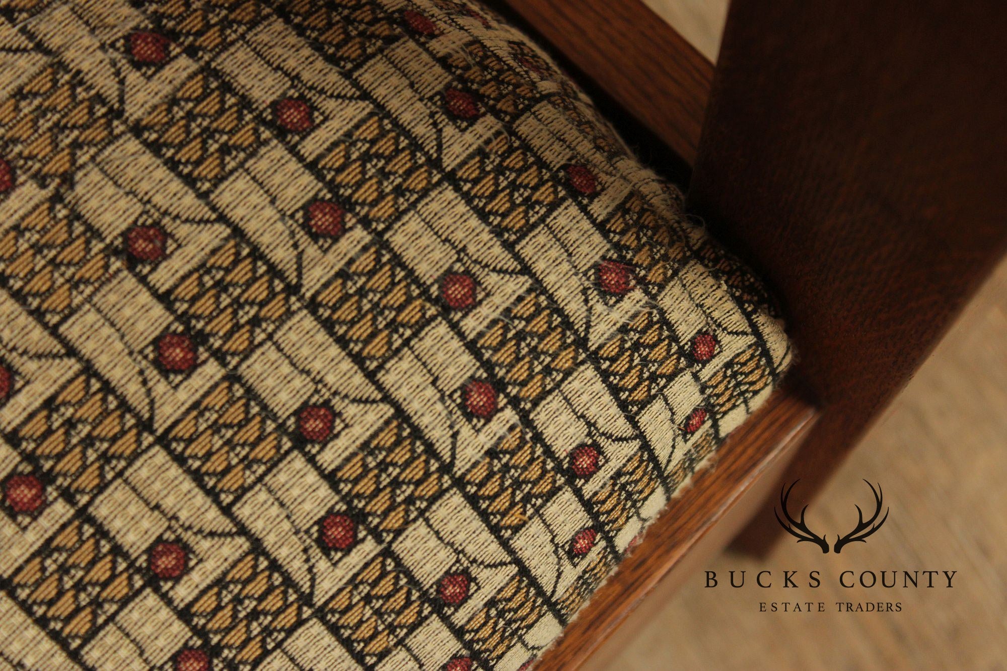 Stickley Mission Collection Oak And Custom Upholstery Bow Arm Morris Chair