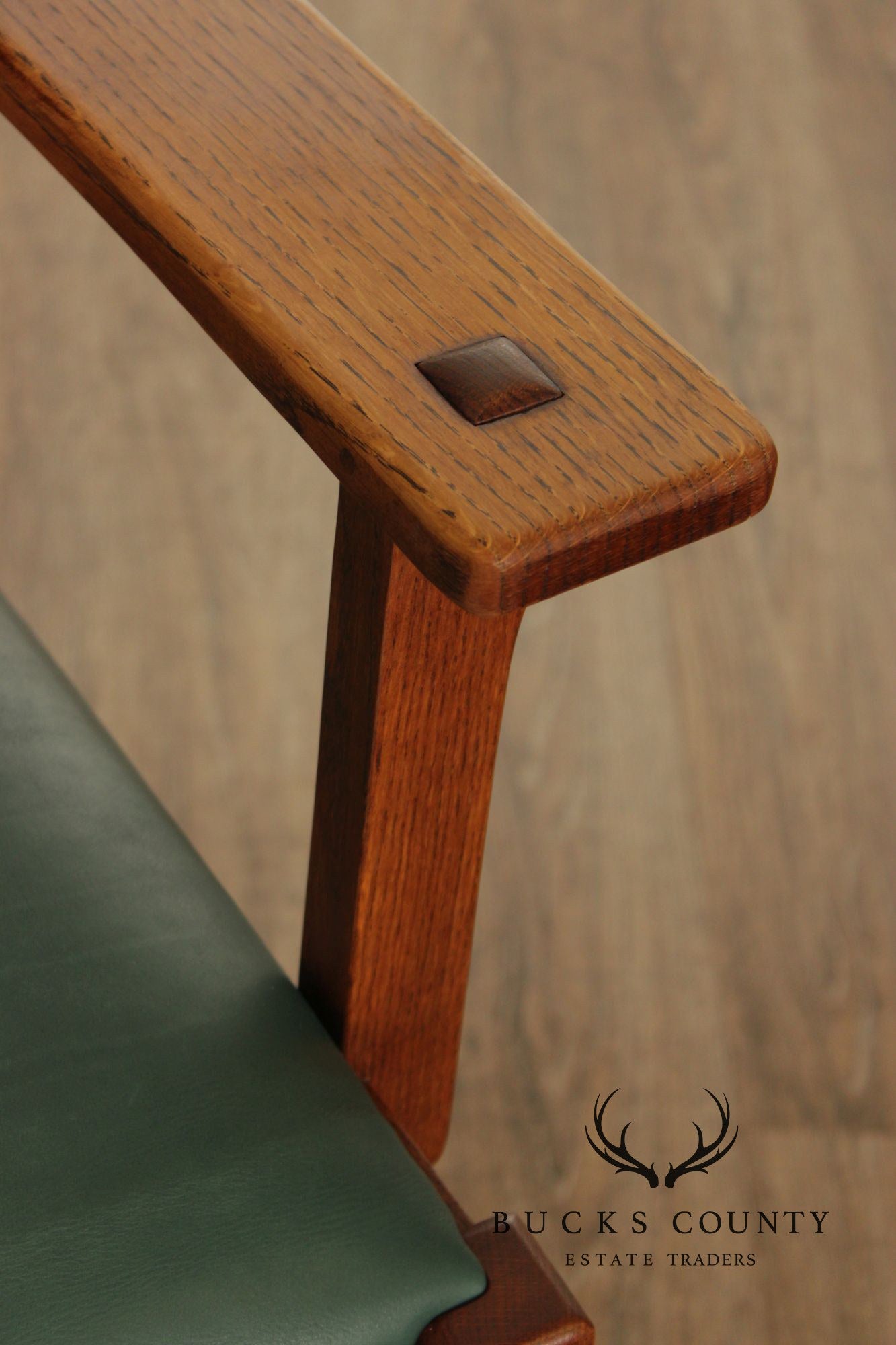 Stickley Mission Collection Oak and Leather Swivel Tilt Desk Chair