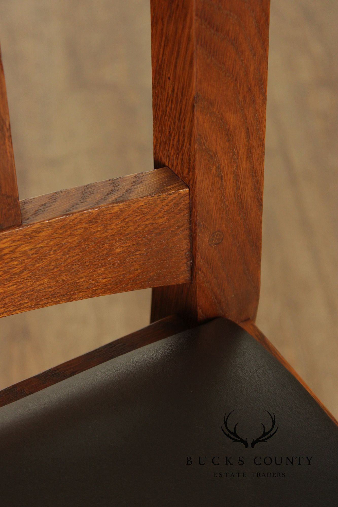 Stickley Mission Collection Oak Set Of Three Bar Stools