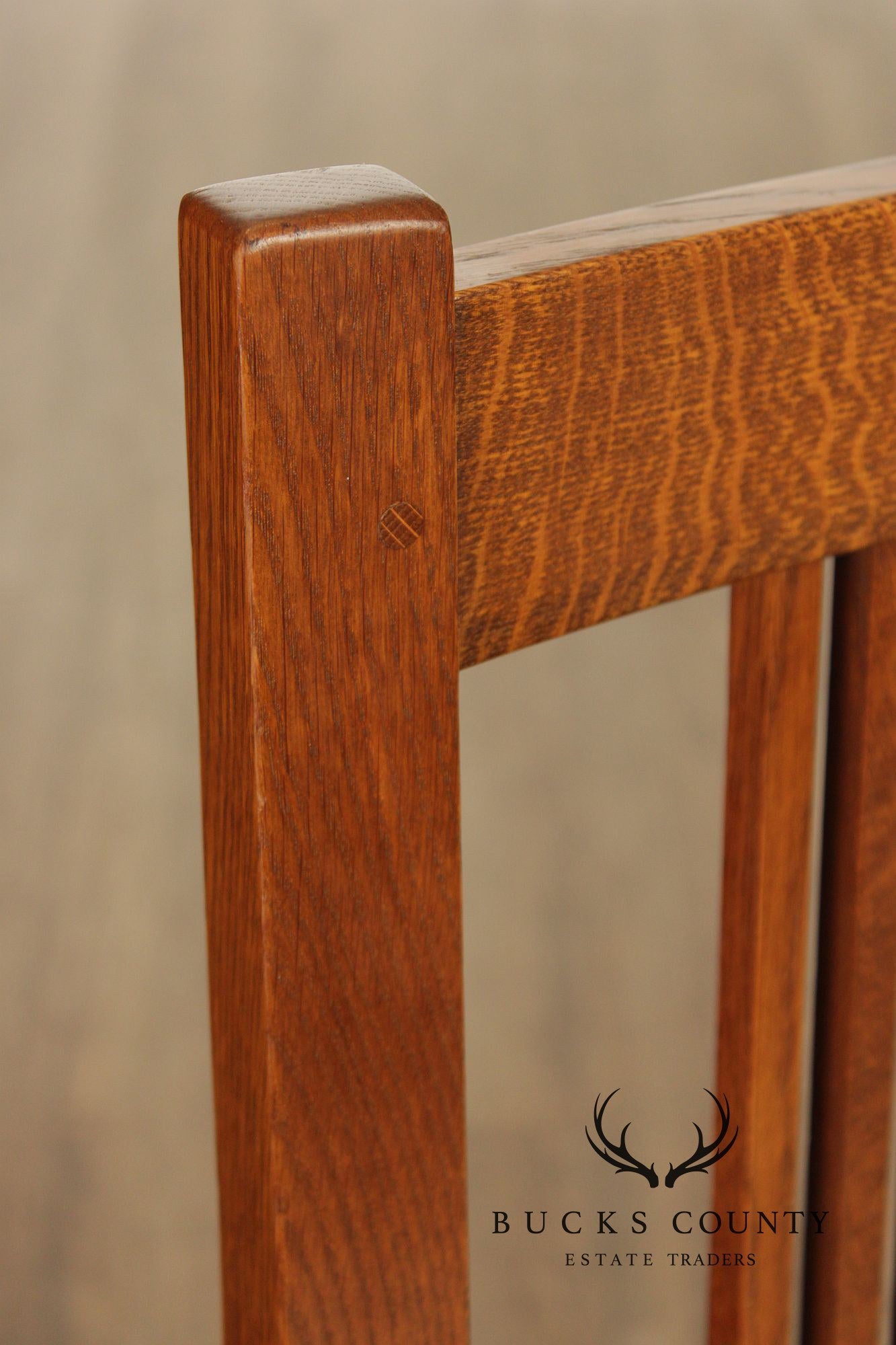 Stickley Mission Collection Oak Set Of Three Bar Stools