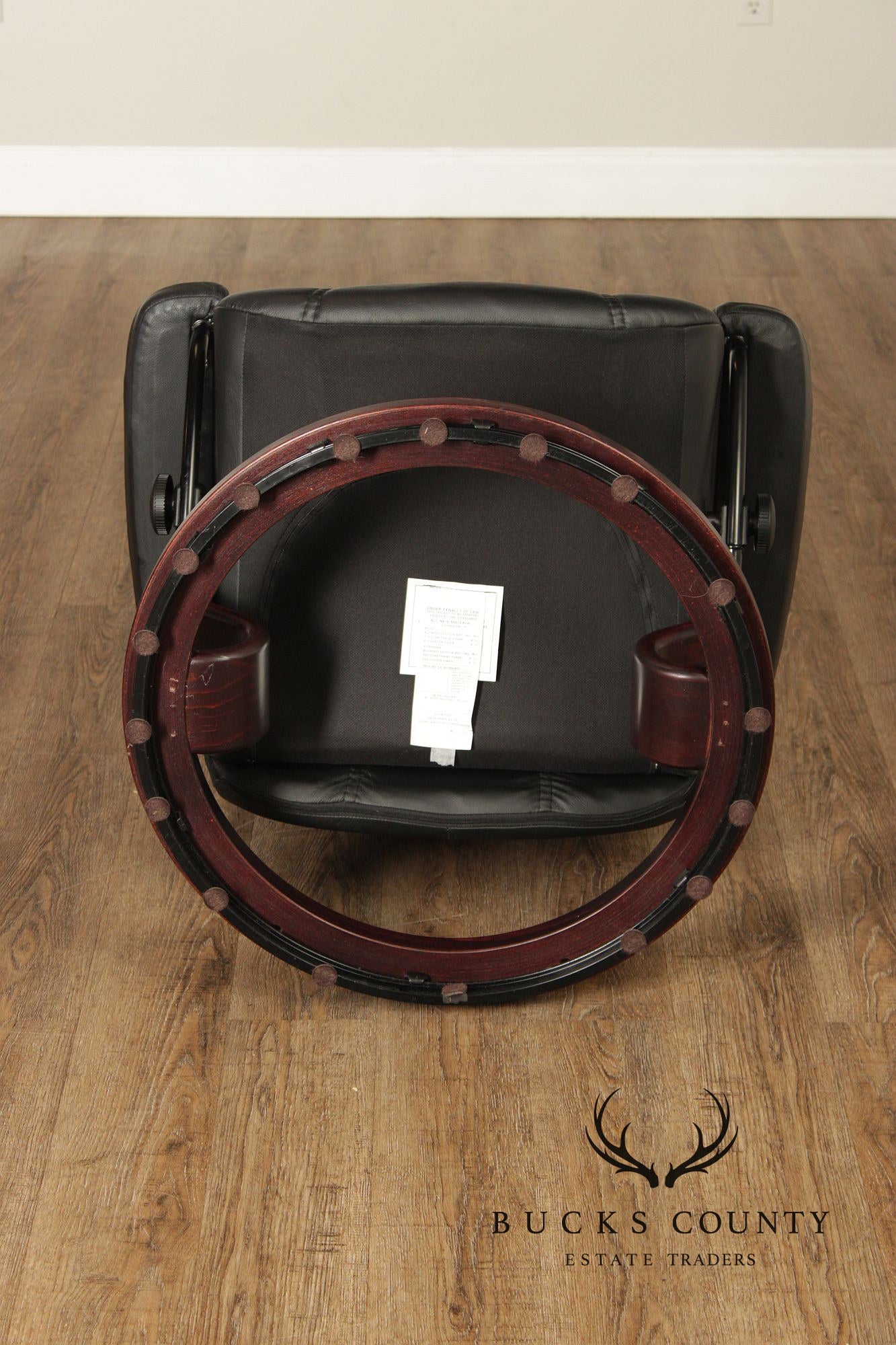 Ekornes Stressless Black Leather Recliner With Ottoman