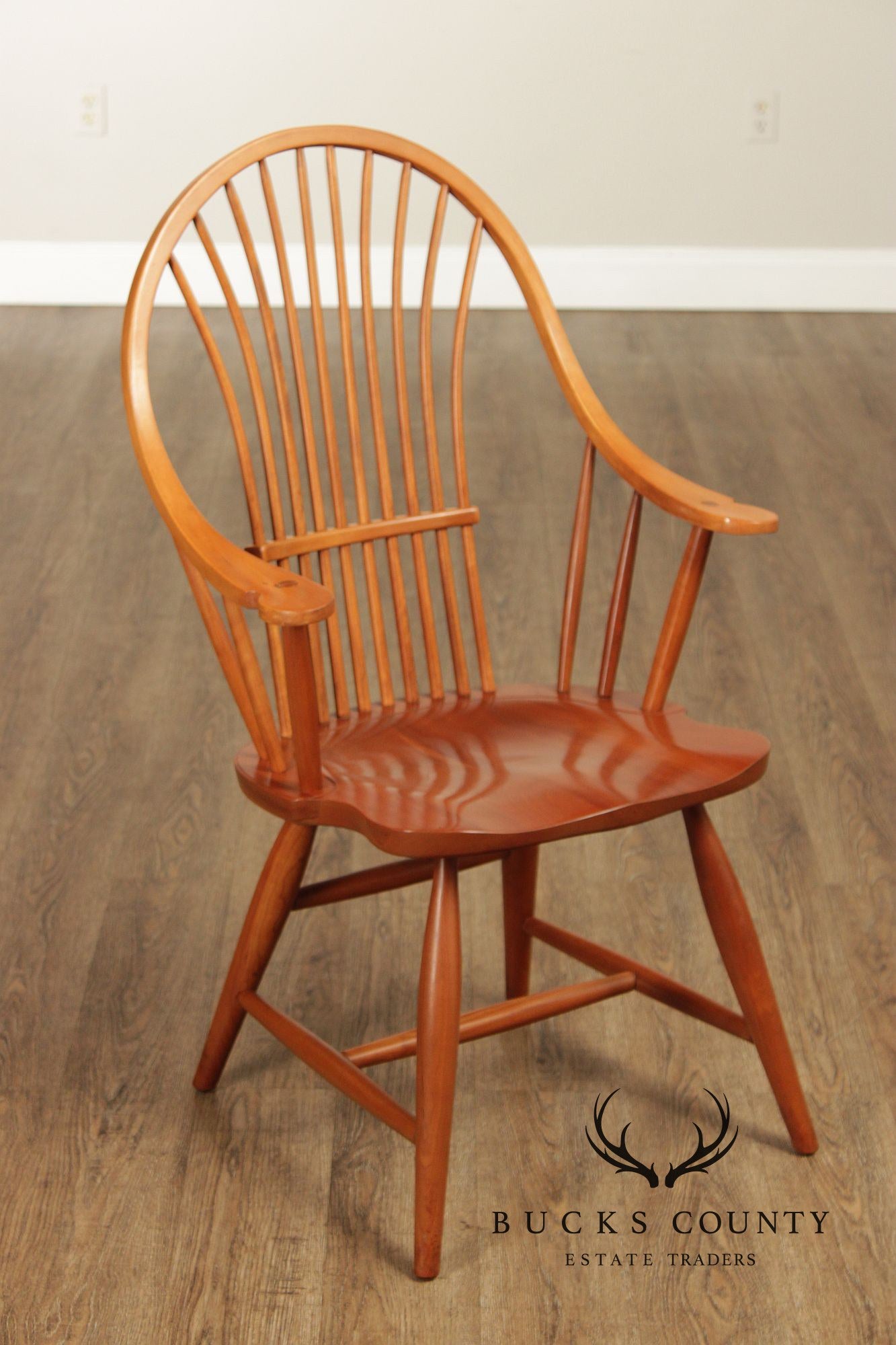 Pennsylvania House Set Of Eight Windsor Style Cherry Dining Chairs
