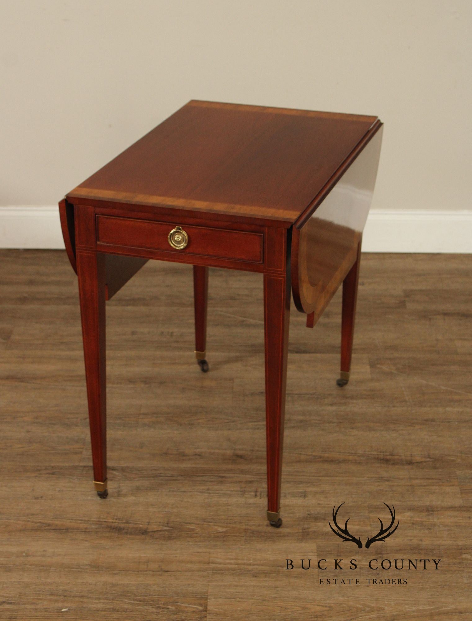 Baker Hepplewhite Style Mahogany Pembroke Drop-Leaf Table