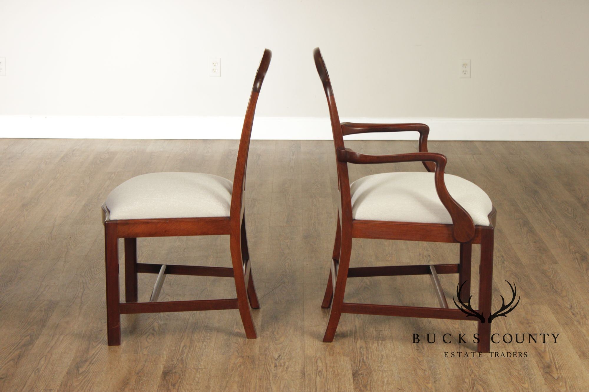 Georgian Style Antique Set of Twelve Mahogany Dining Chairs
