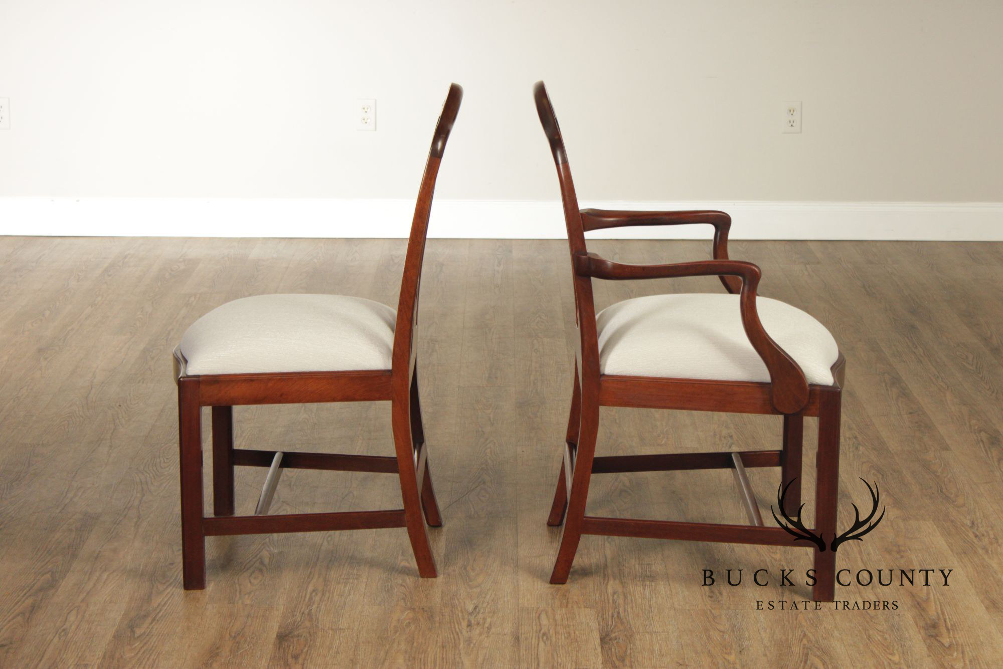 Georgian Style Antique Set of Twelve Mahogany Dining Chairs