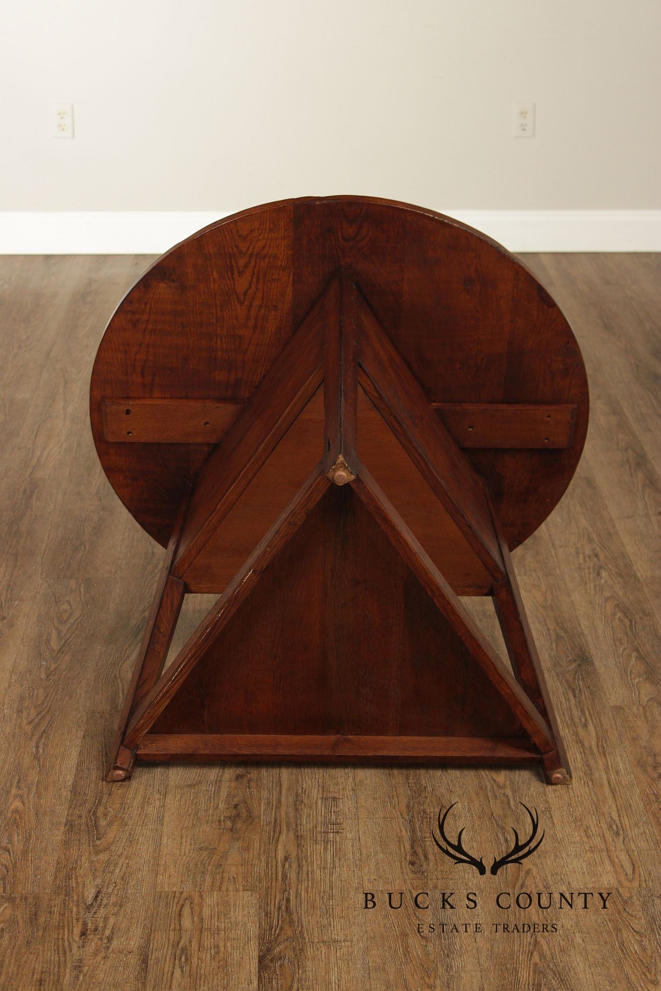 Vintage Round Oak English Cricket Table