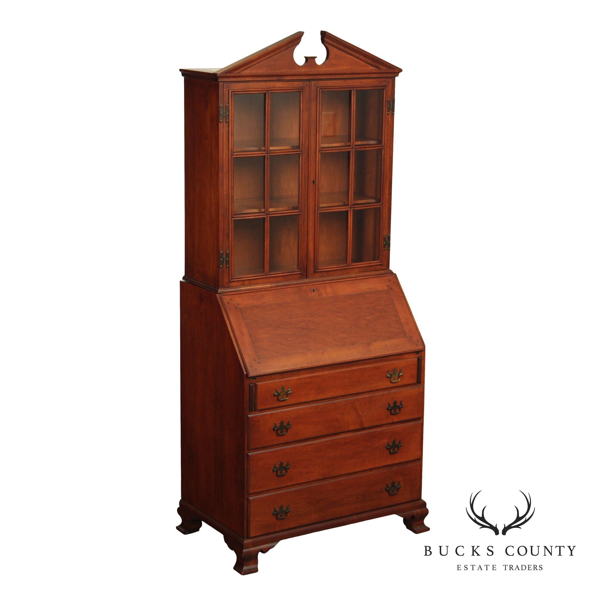 Statton Trutype Vintage Maple Secretary Desk Bookcase