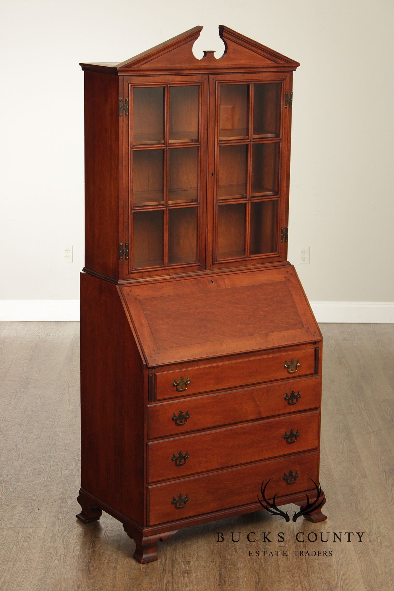 Statton Trutype Vintage Maple Secretary Desk Bookcase