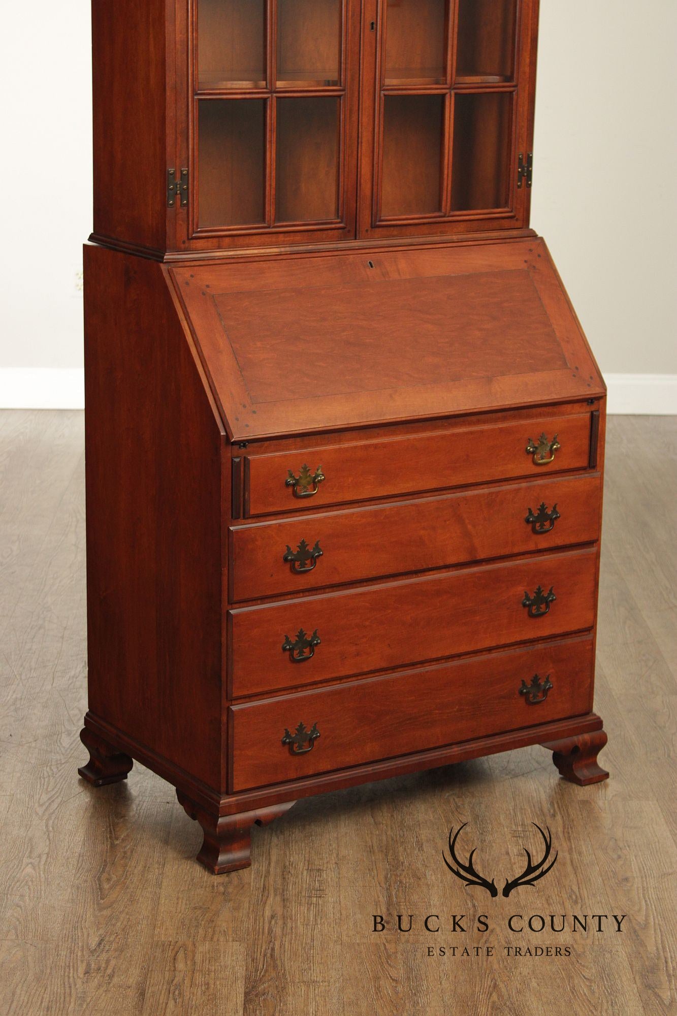 Statton Trutype Vintage Maple Secretary Desk Bookcase