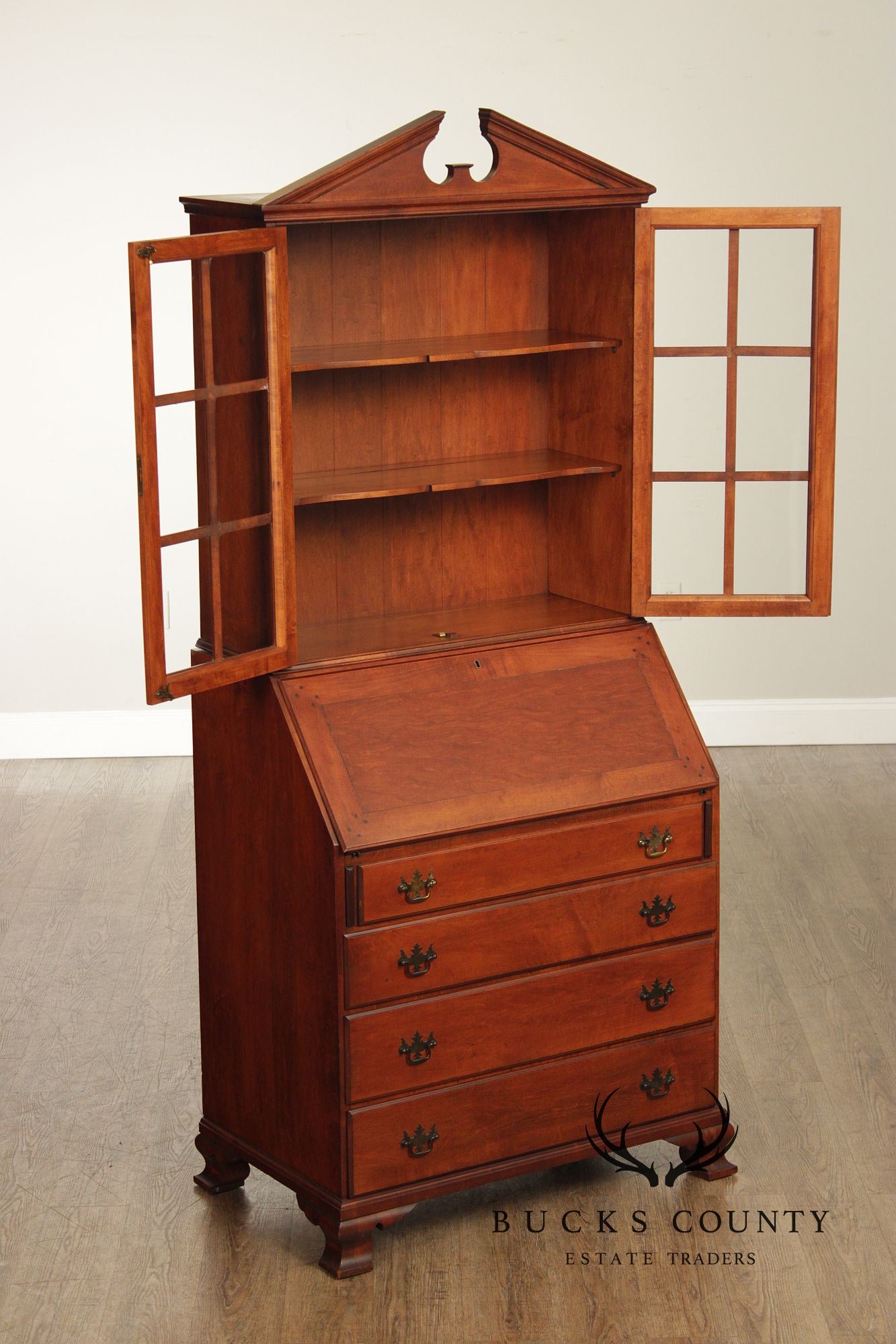 Statton Trutype Vintage Maple Secretary Desk Bookcase