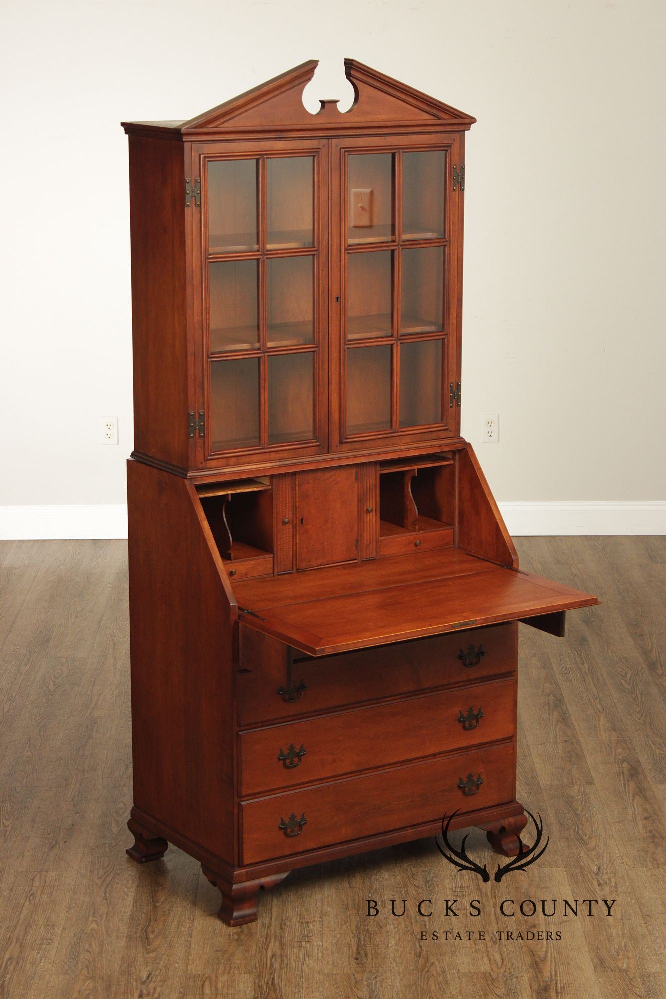 Statton Trutype Vintage Maple Secretary Desk Bookcase