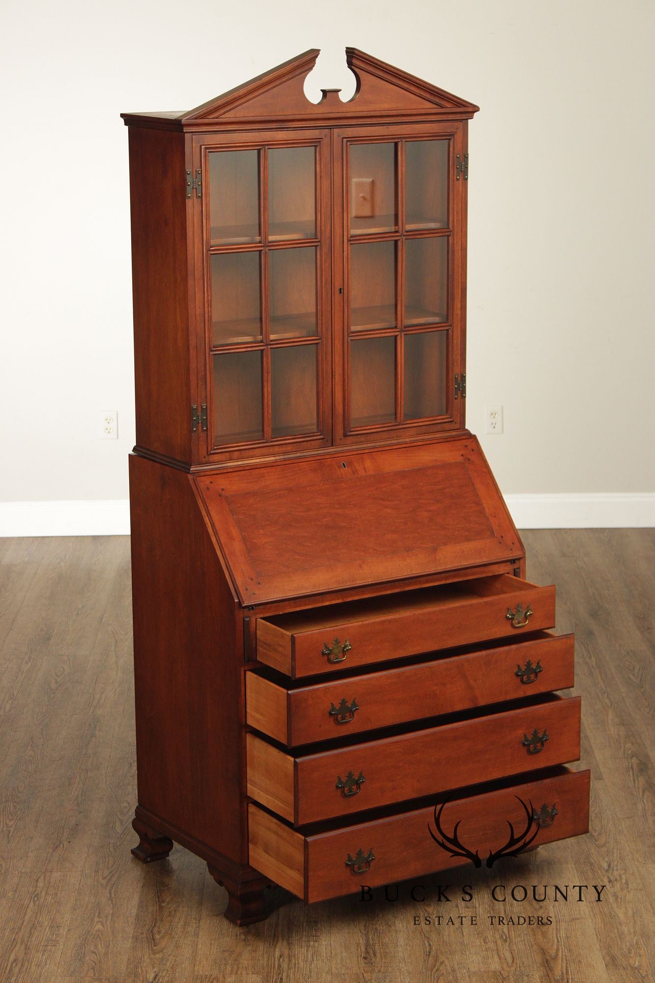 Statton Trutype Vintage Maple Secretary Desk Bookcase