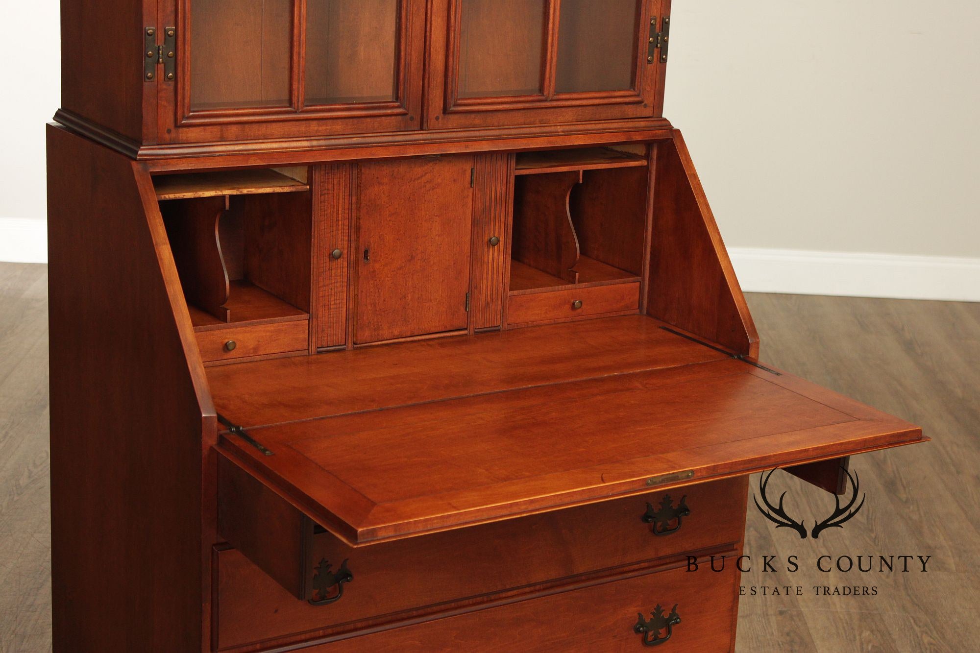 Statton Trutype Vintage Maple Secretary Desk Bookcase
