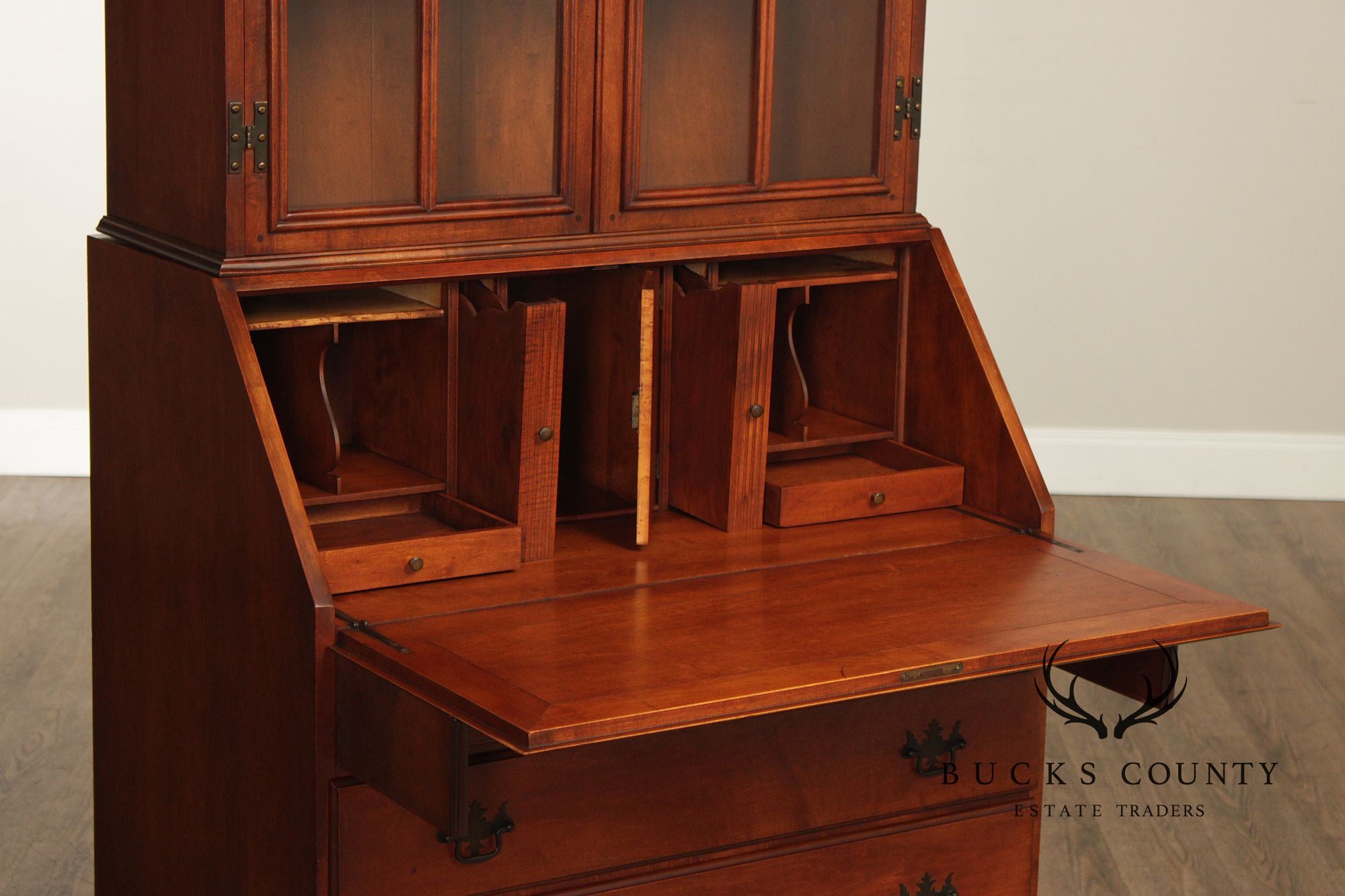 Statton Trutype Vintage Maple Secretary Desk Bookcase