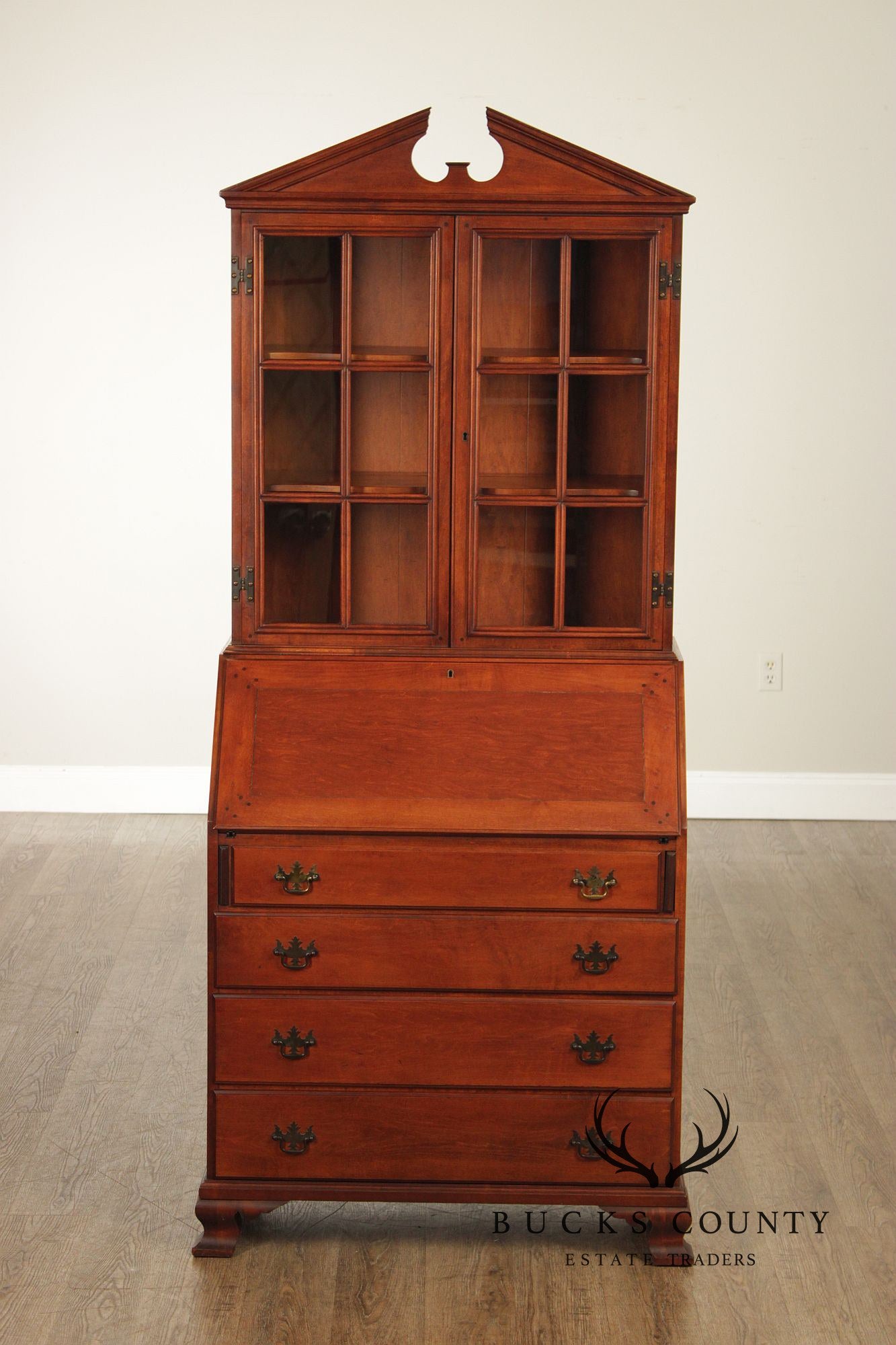 Statton Trutype Vintage Maple Secretary Desk Bookcase