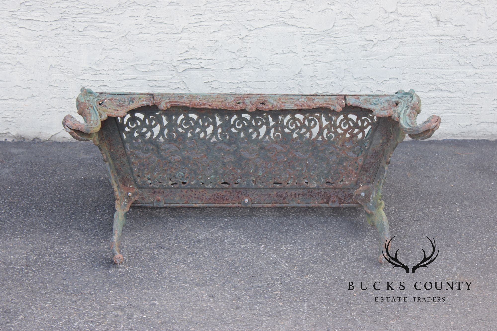 Antique Cast Iron White House Rose Garden Bench
