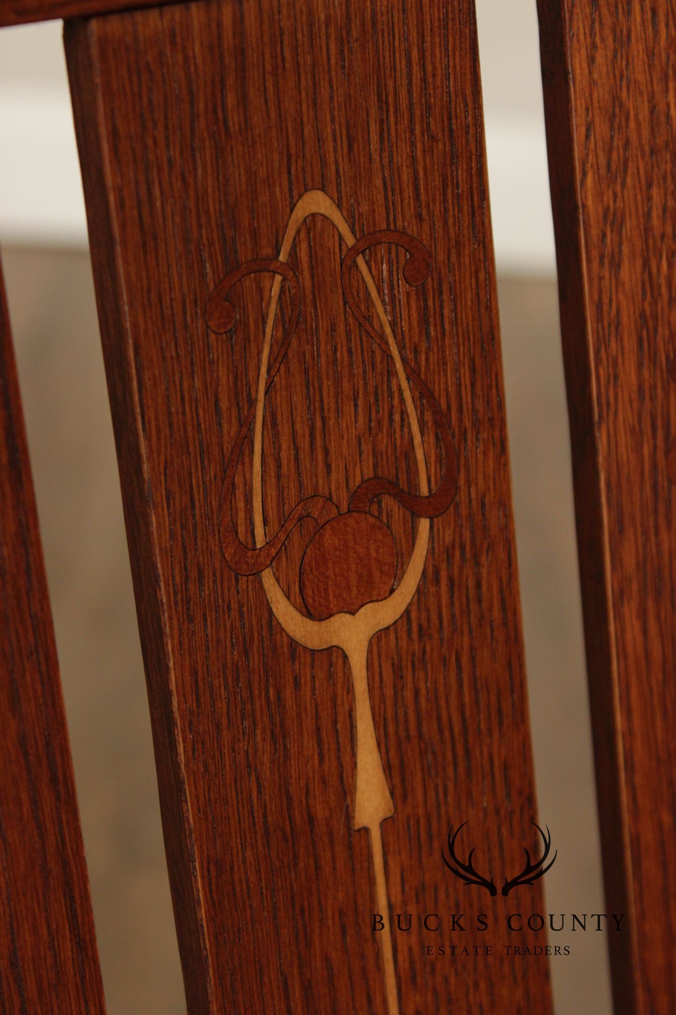Stickley Mission Collection Harvey Ellis Inlaid Oak Rocker