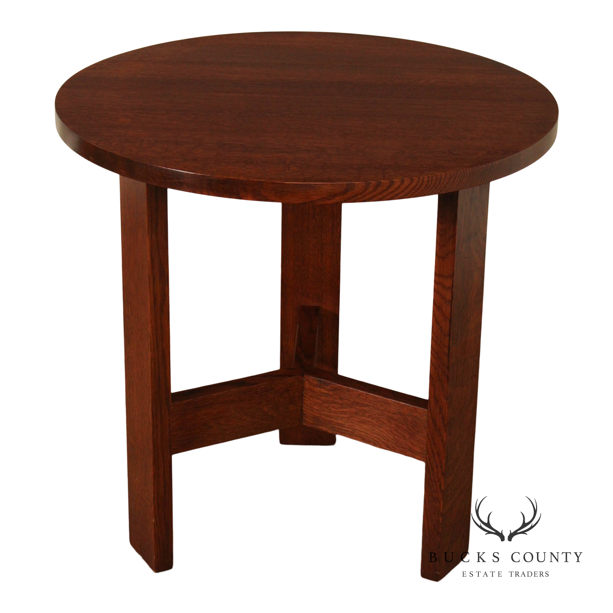 Stickley Mission Collection Round Oak Chalet Table