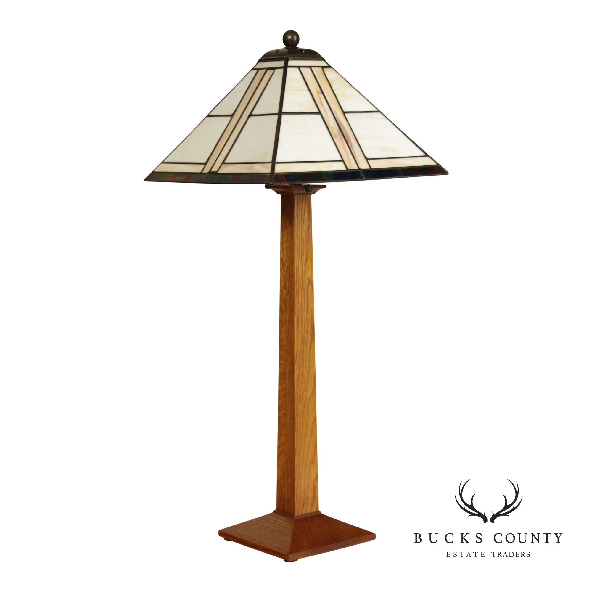 Stickley Mission Collection Oak Square Base Table Lamp