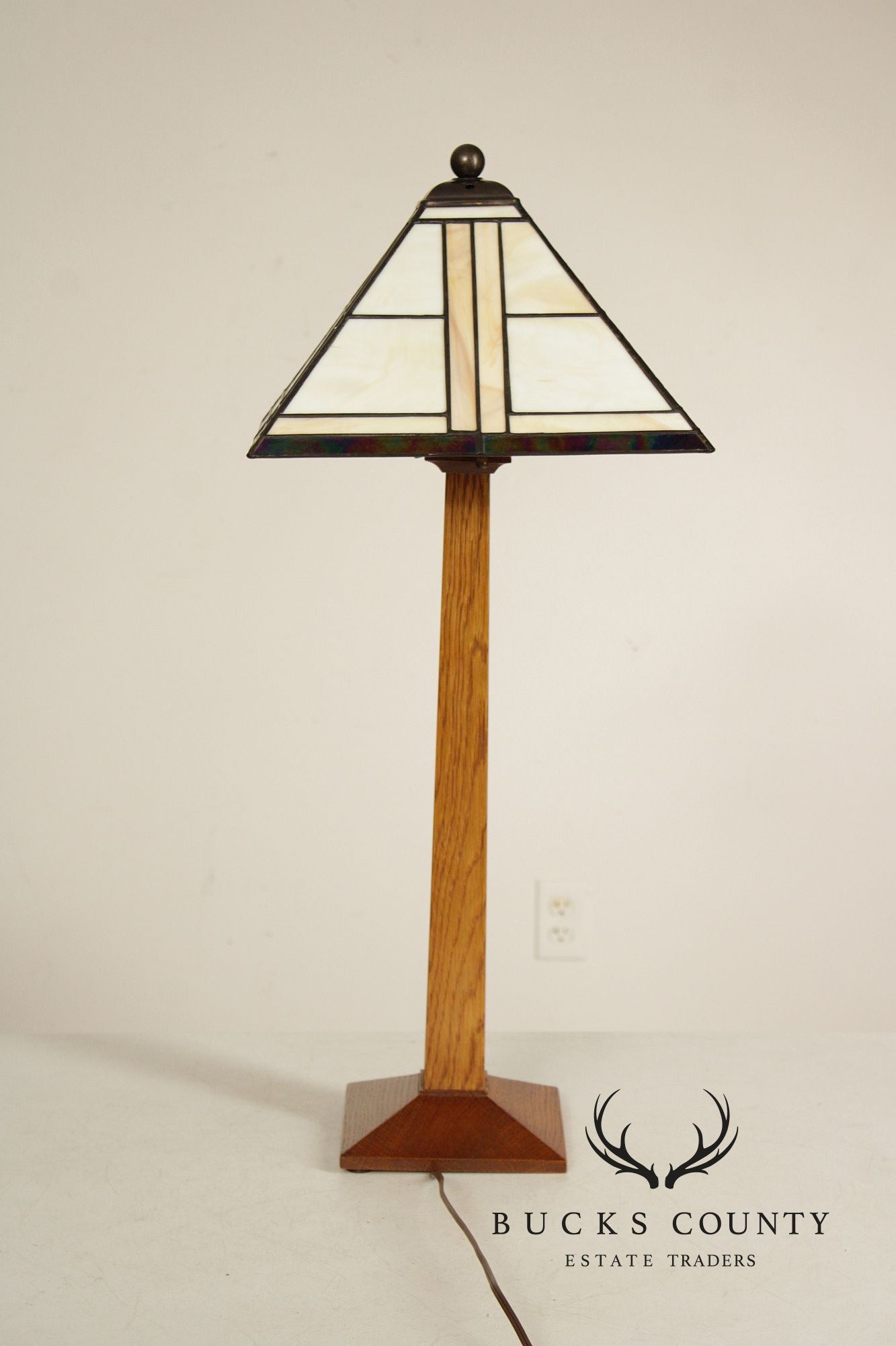 Stickley Mission Collection Oak Square Base Table Lamp