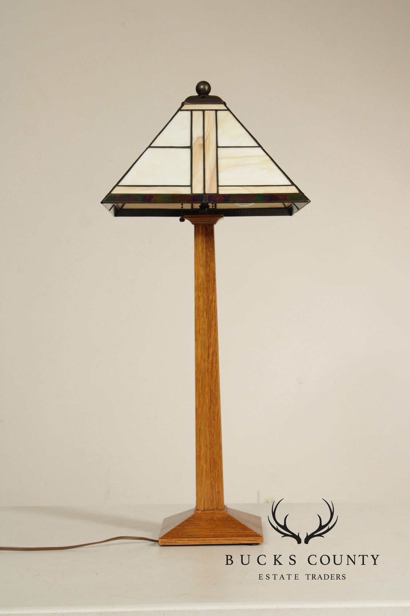 Stickley Mission Collection Oak Square Base Table Lamp