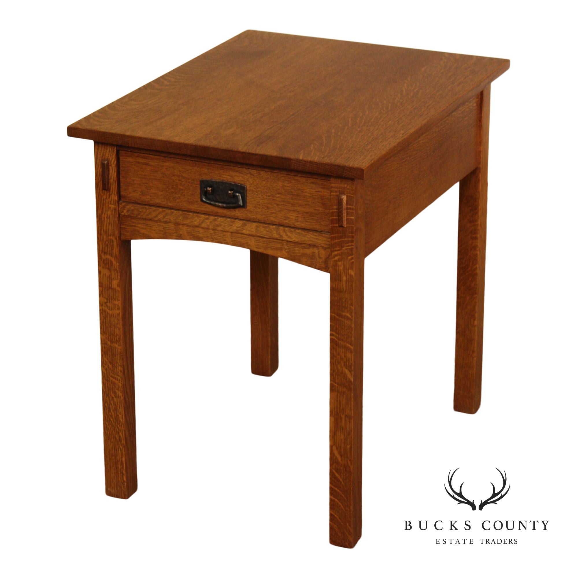 Stickley Mission Collection Oak Single Drawer End Table