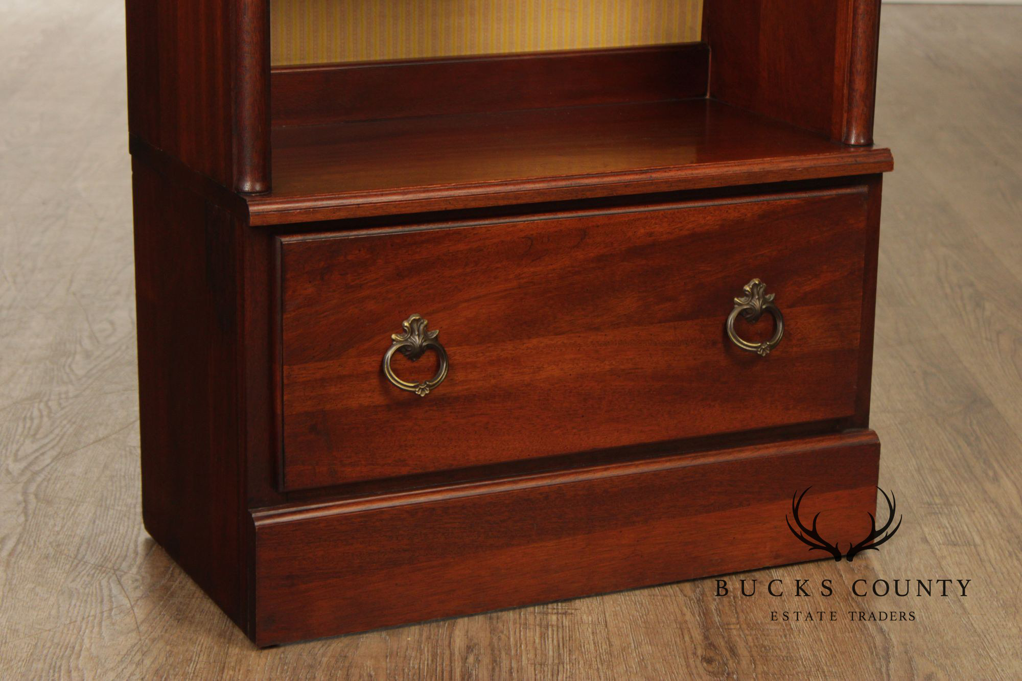 Butler Vintage Pair Of Faux Bamboo Mahogany Bookcases