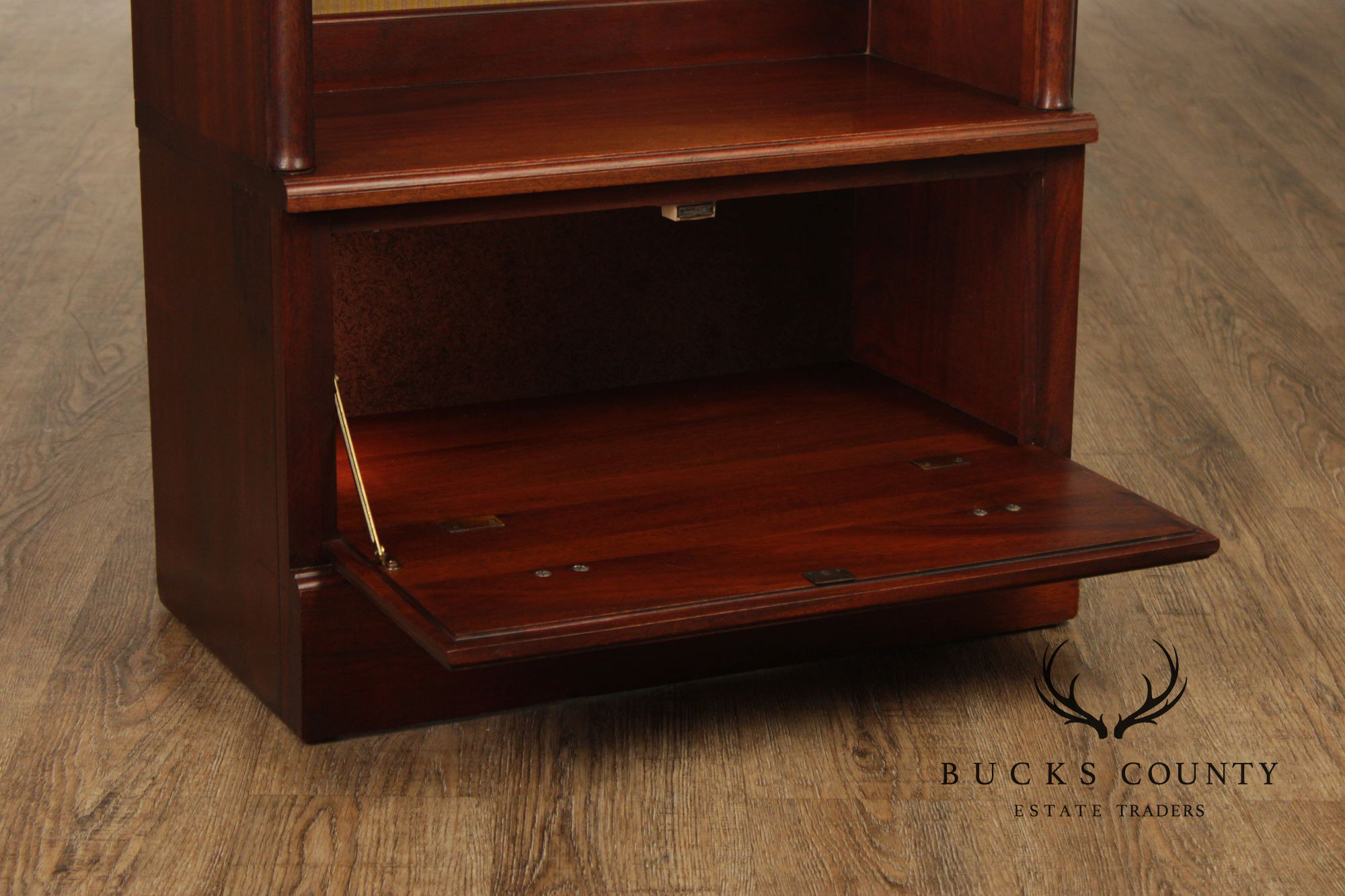Butler Vintage Pair Of Faux Bamboo Mahogany Bookcases