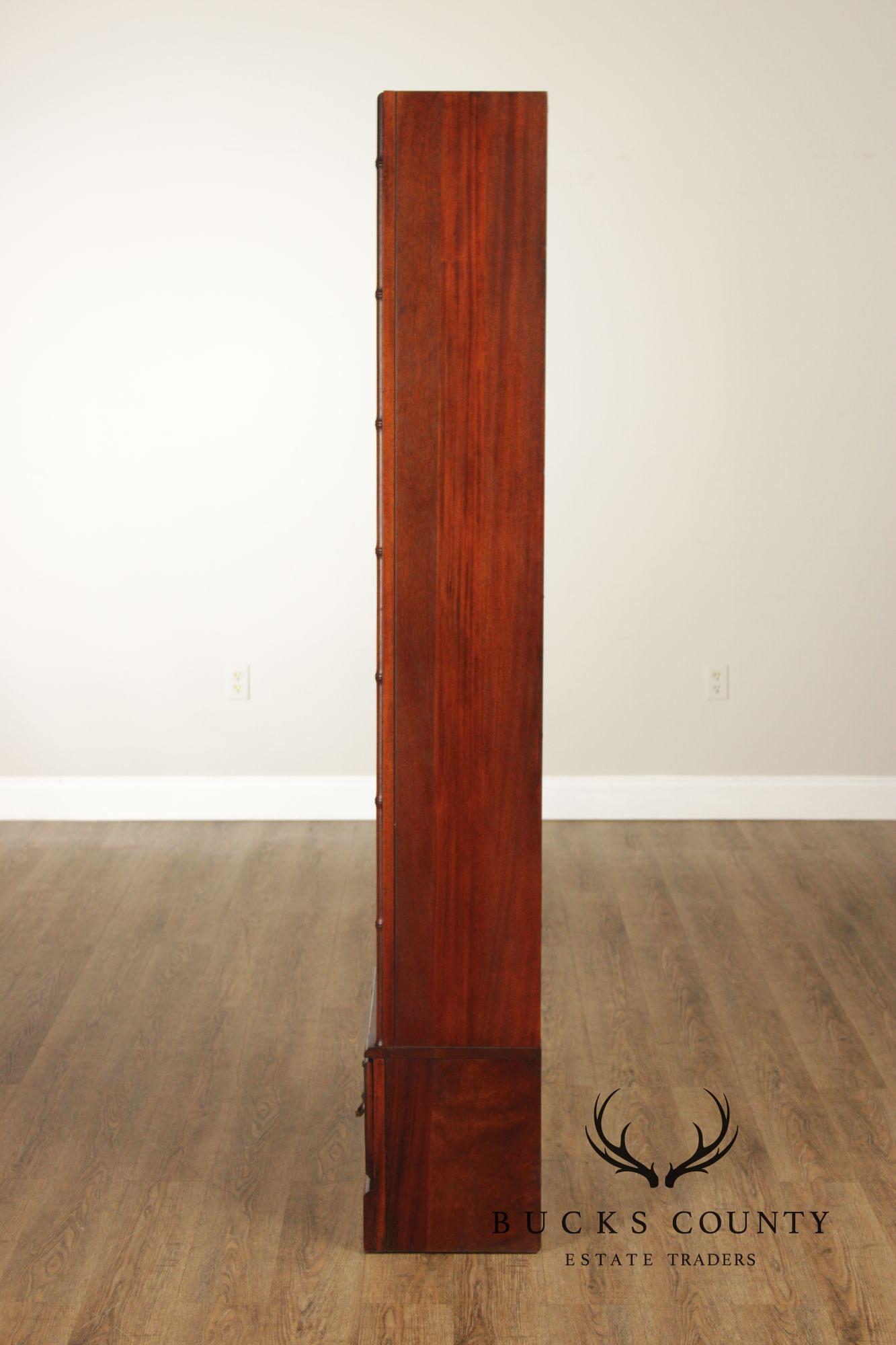 Butler Vintage Pair Of Faux Bamboo Mahogany Bookcases