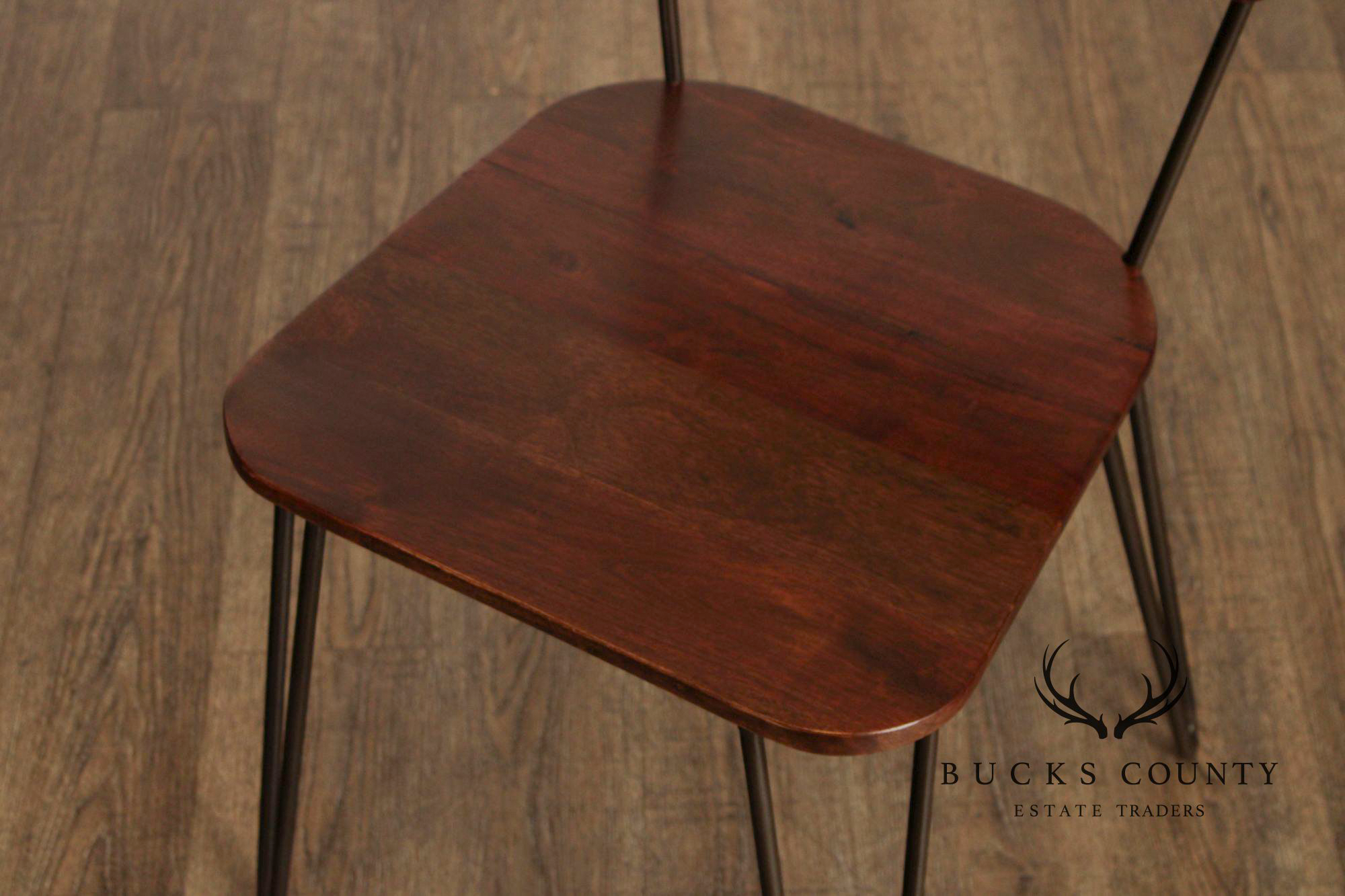 Mid Century Modern Style Set of Six Live Edge Dining Chairs