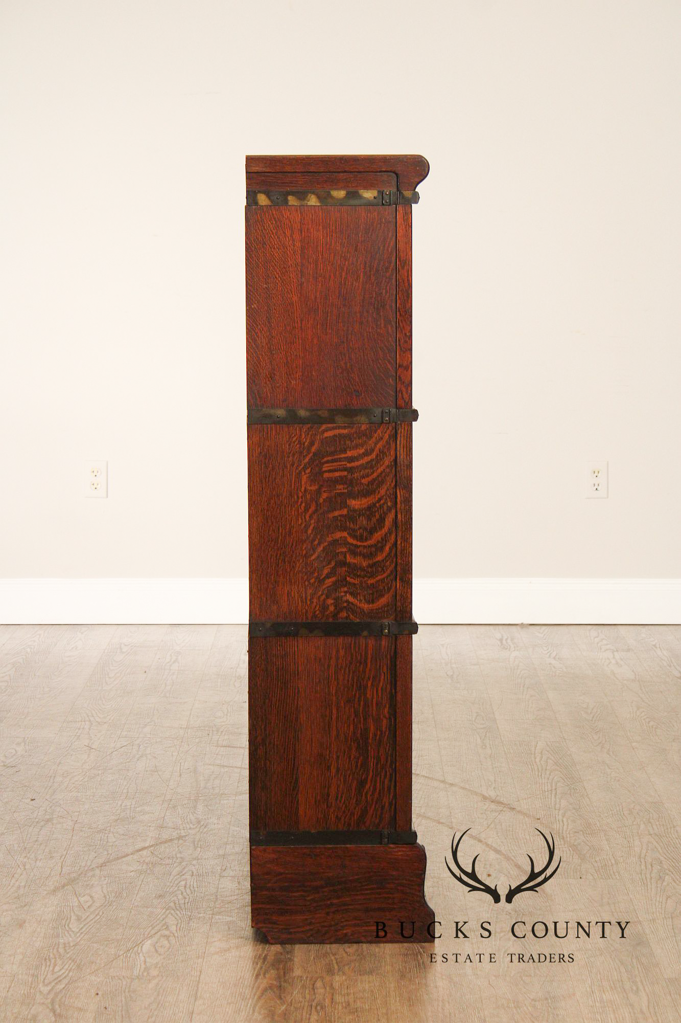 Globe Wernicke Antique Oak Three-Stack Barrister Bookcase