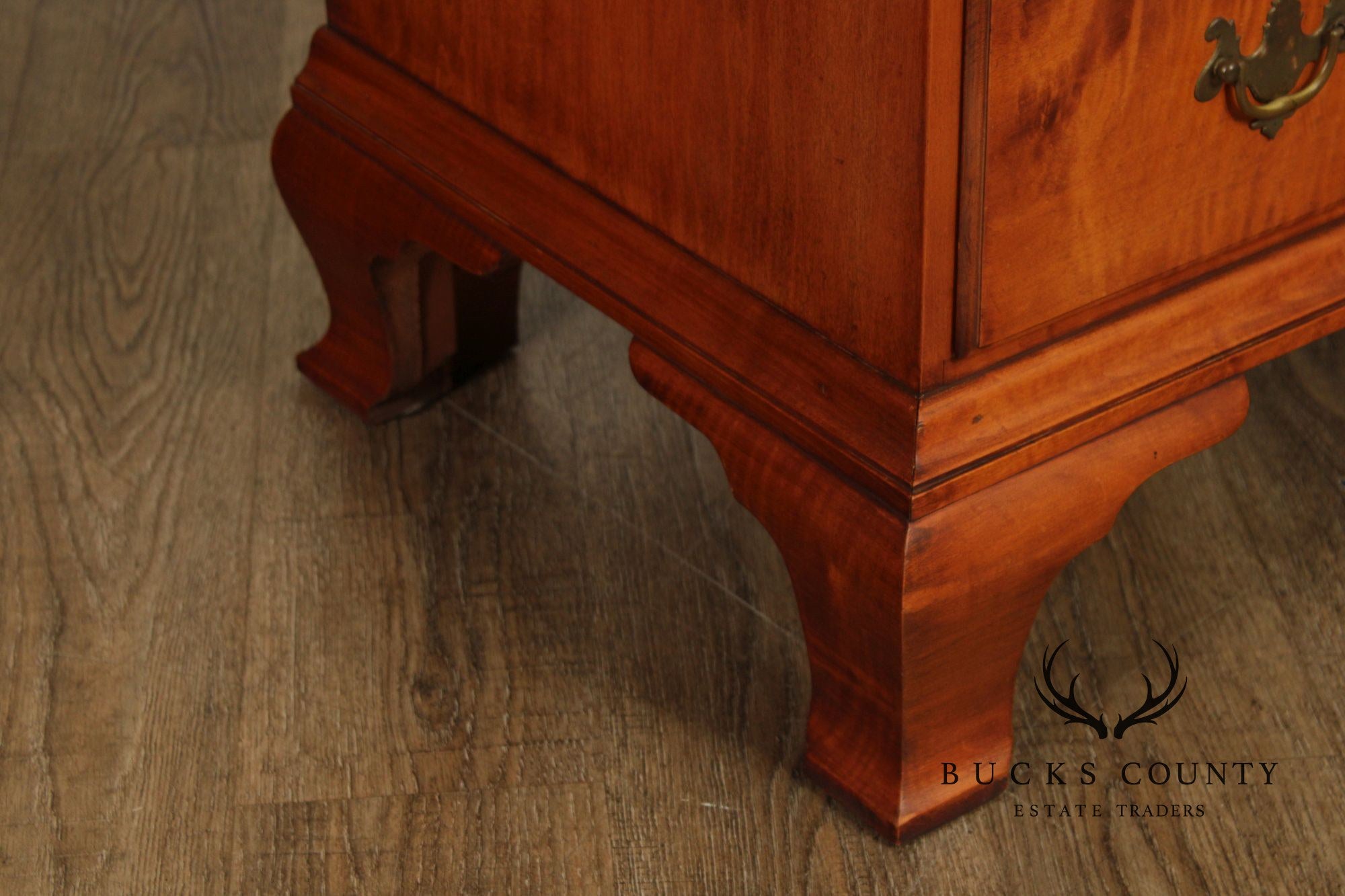 Eldred Wheeler Tiger Maple Chippendale Style Slant Front Desk