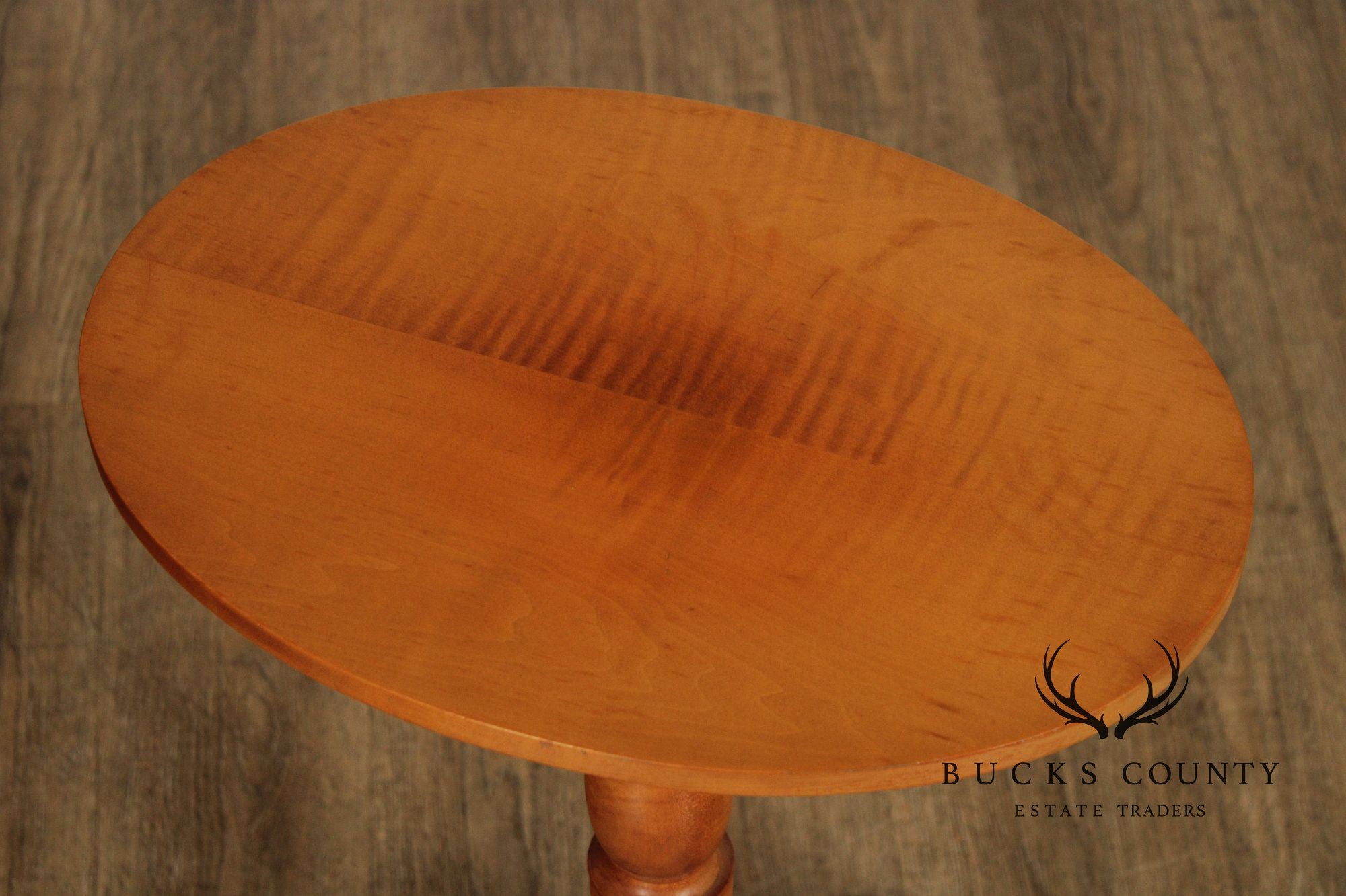 Federal Style Bench Made Tiger Maple Candlestand